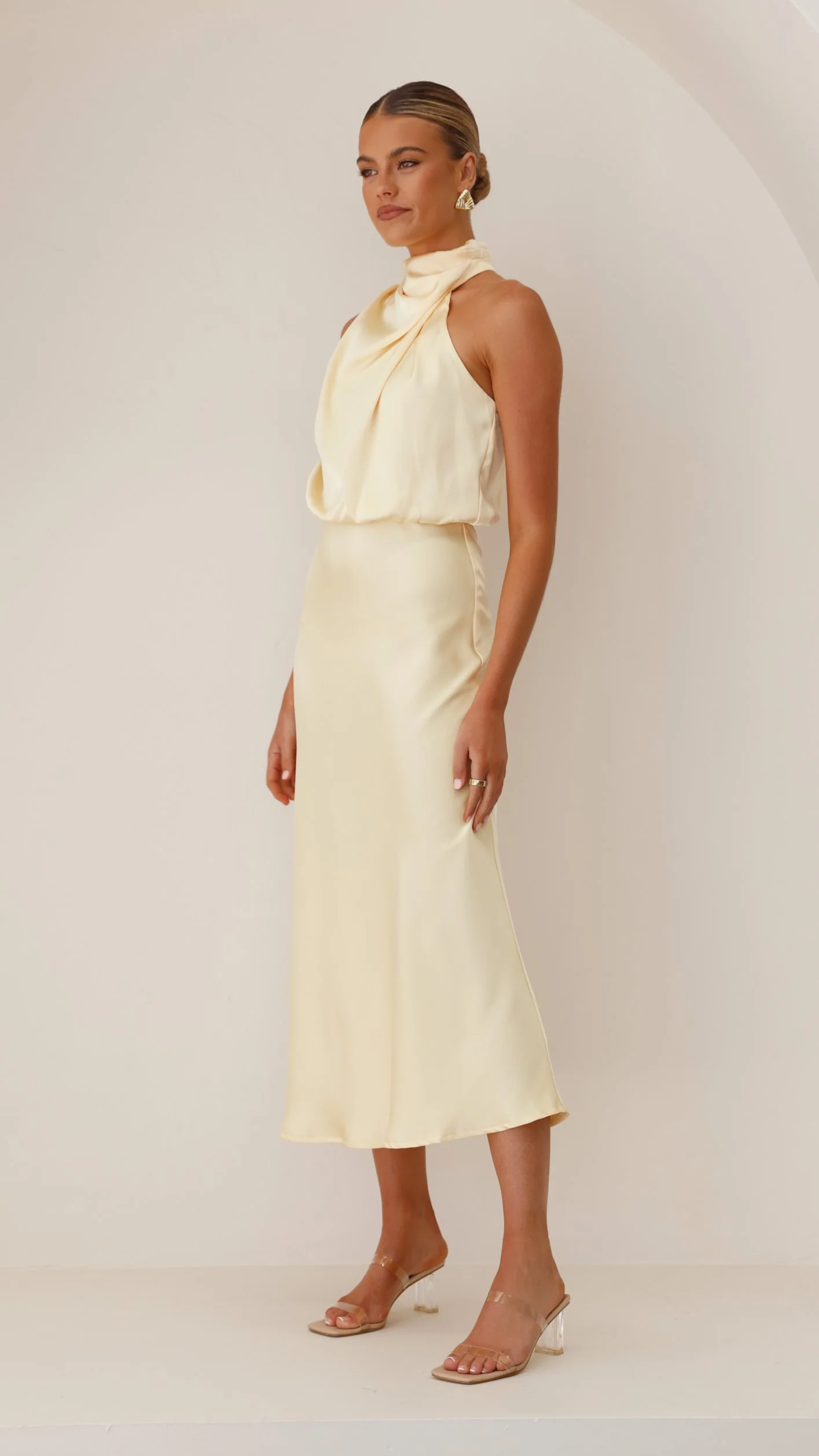 Esther Maxi Dress - Lemon - Image 4