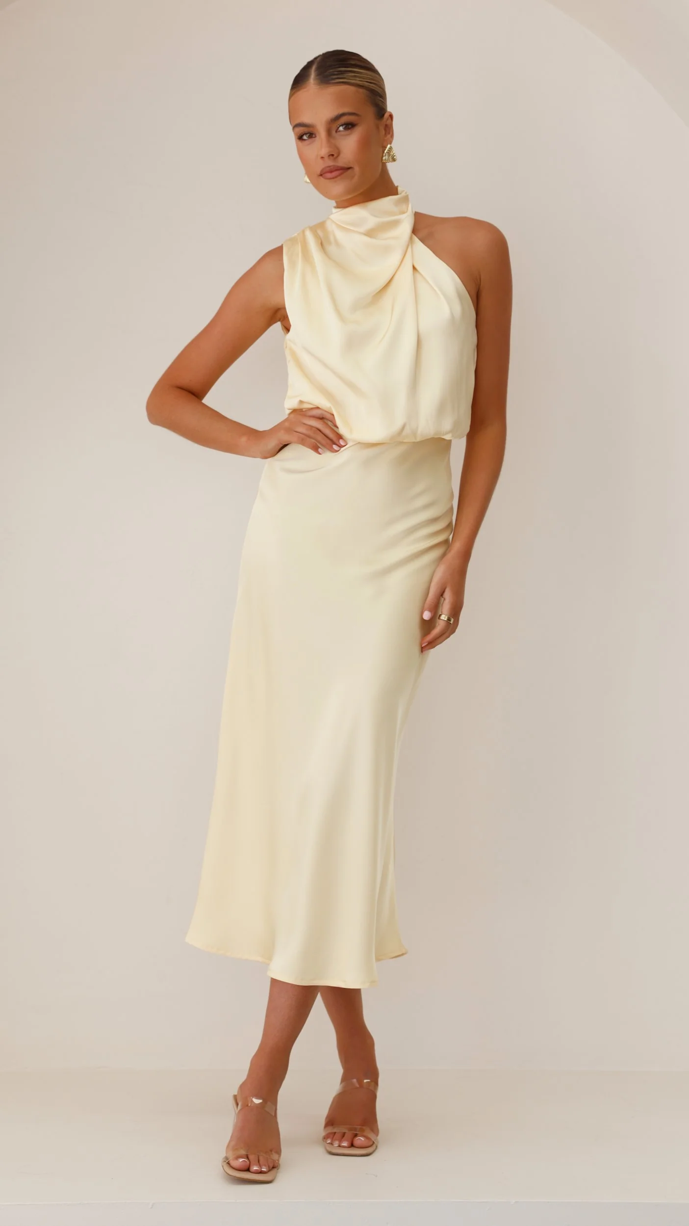 Esther Maxi Dress - Lemon - Image 8