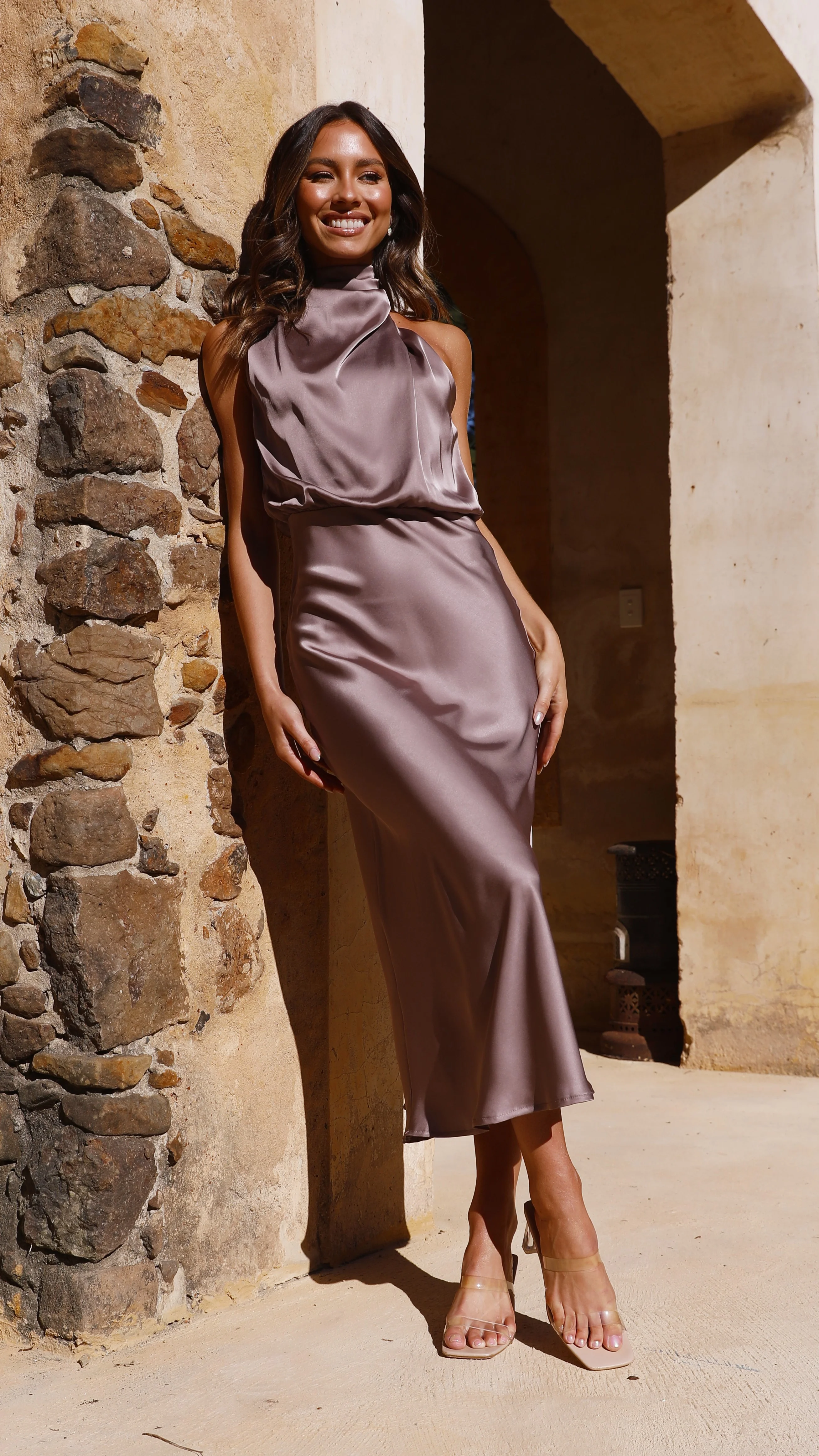 Esther Maxi Dress - Mushroom - Image 5
