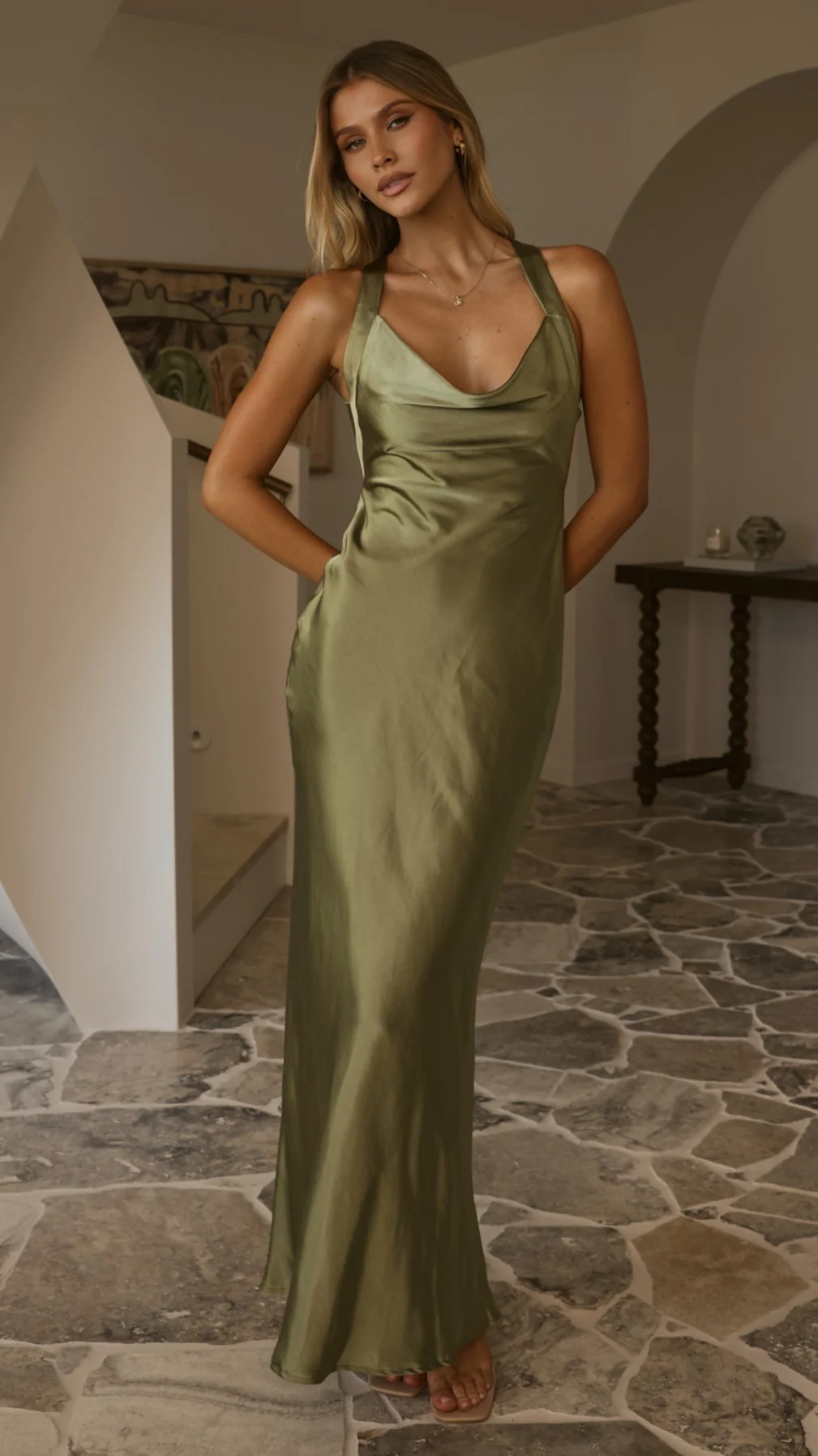 Eva Maxi Dress - Olive - Image 7