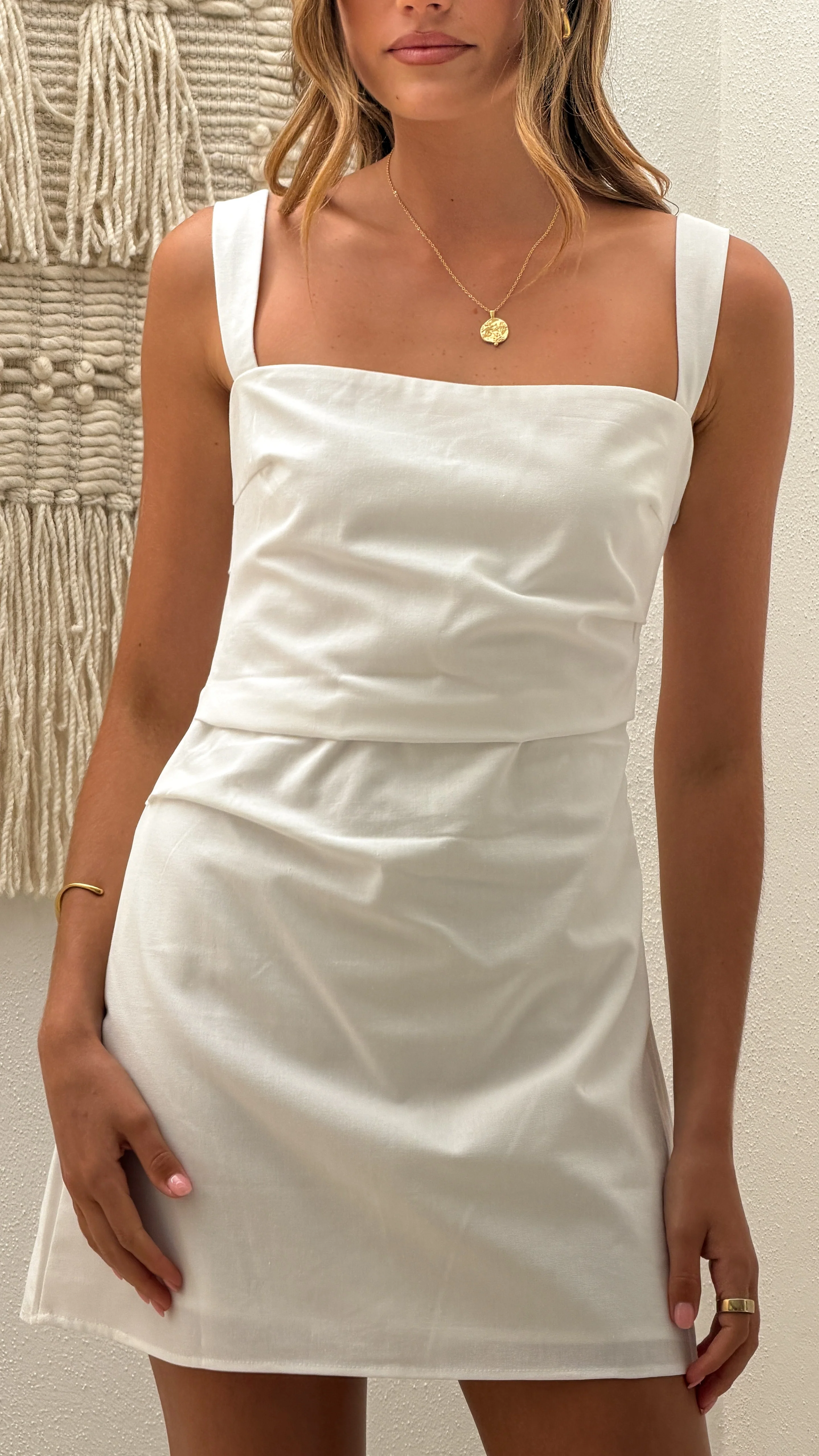 Evie Mini Dress - White - Image 6