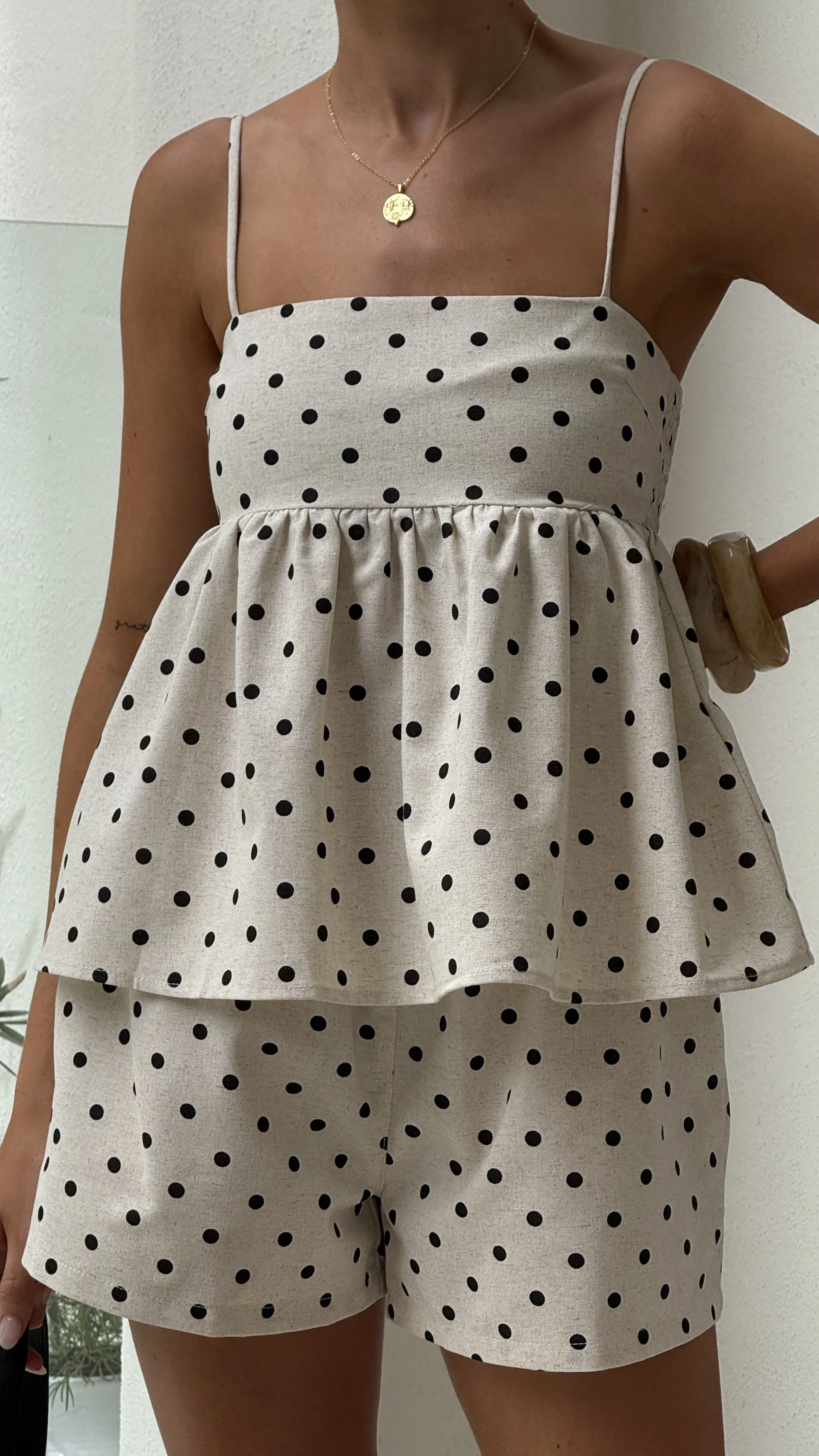 Fiana Top - Beige/Black Polka Dot - Image 4
