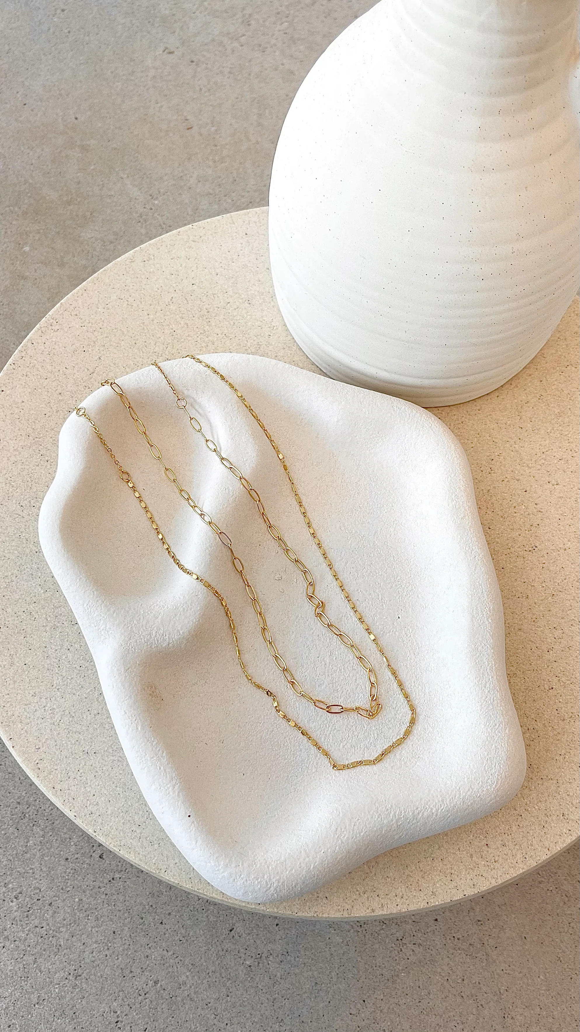 Fine Layered 18K Gold Plated Necklace - Gold - Image 3