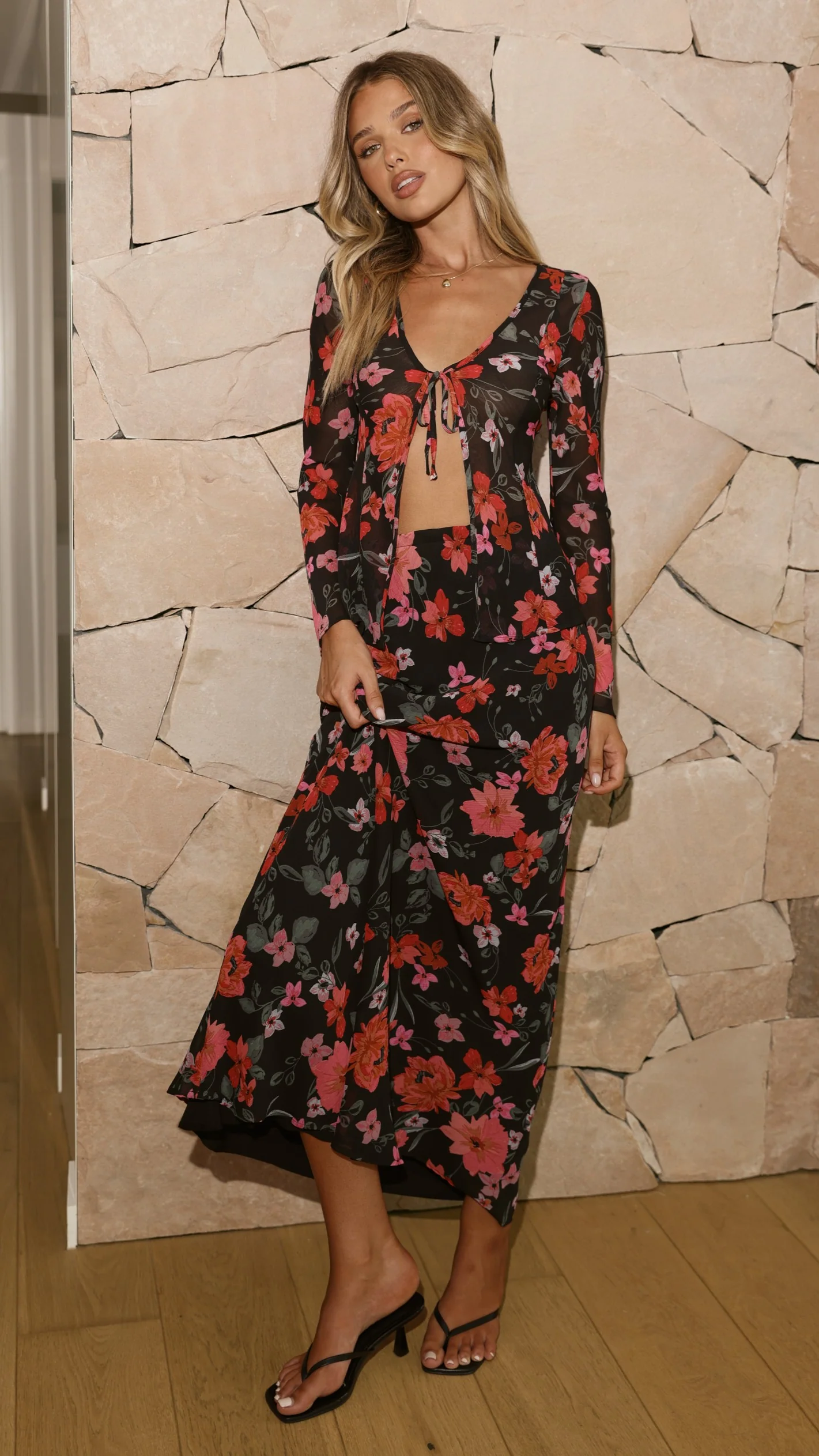 Flo Maxi Skirt - Dark Floral - Image 14