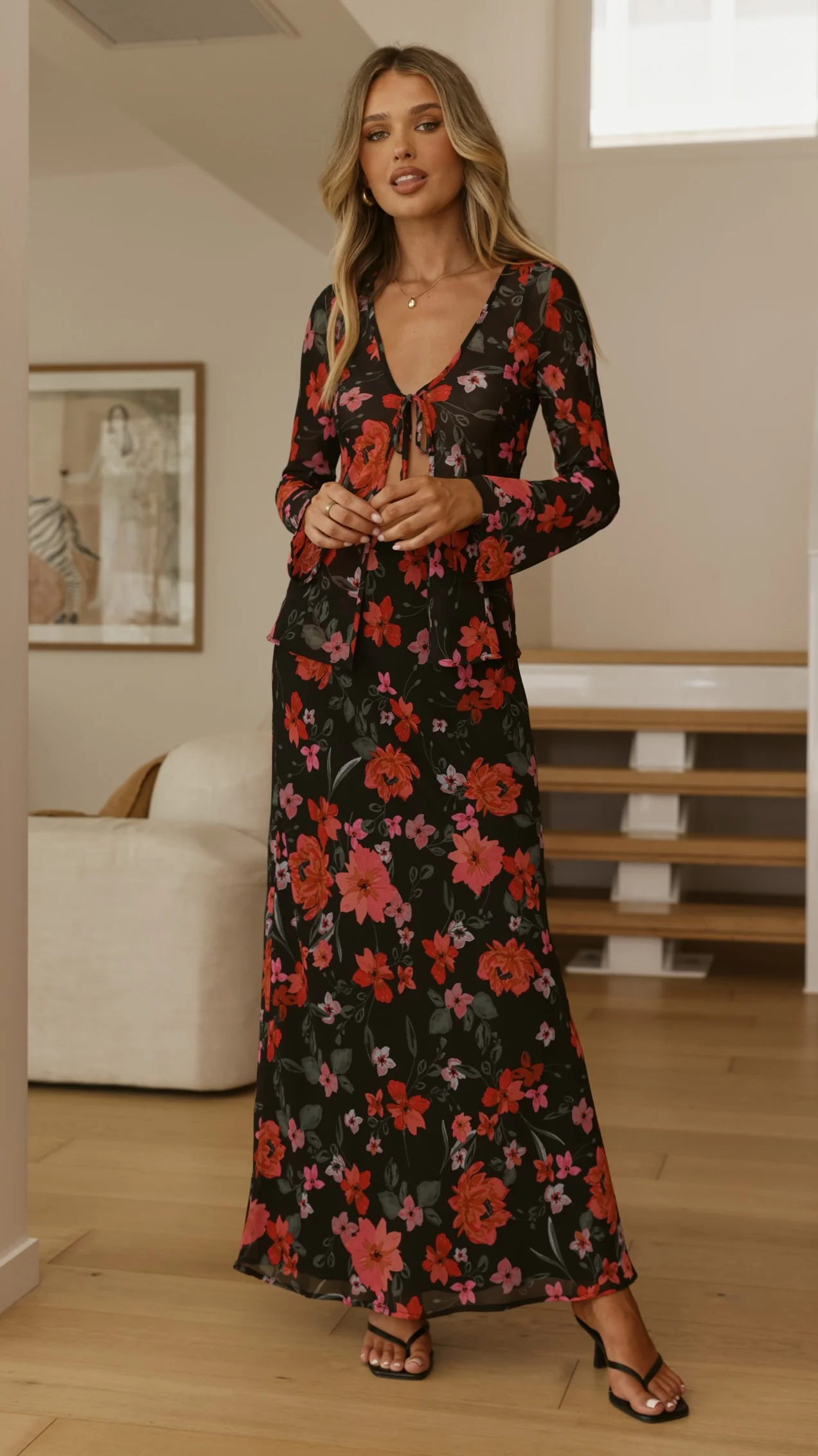 Flo Maxi Skirt - Dark Floral - Image 15