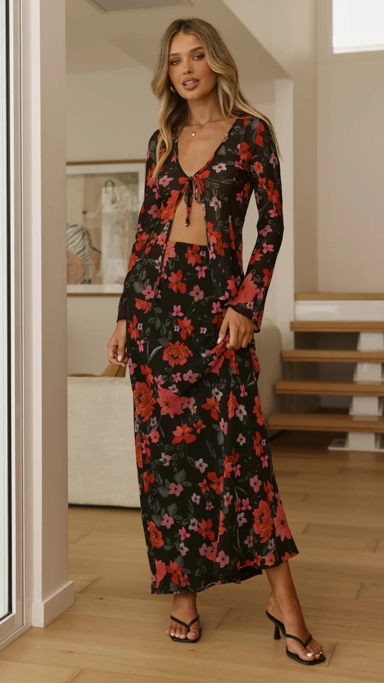 Flo Maxi Skirt - Dark Floral - Image 16