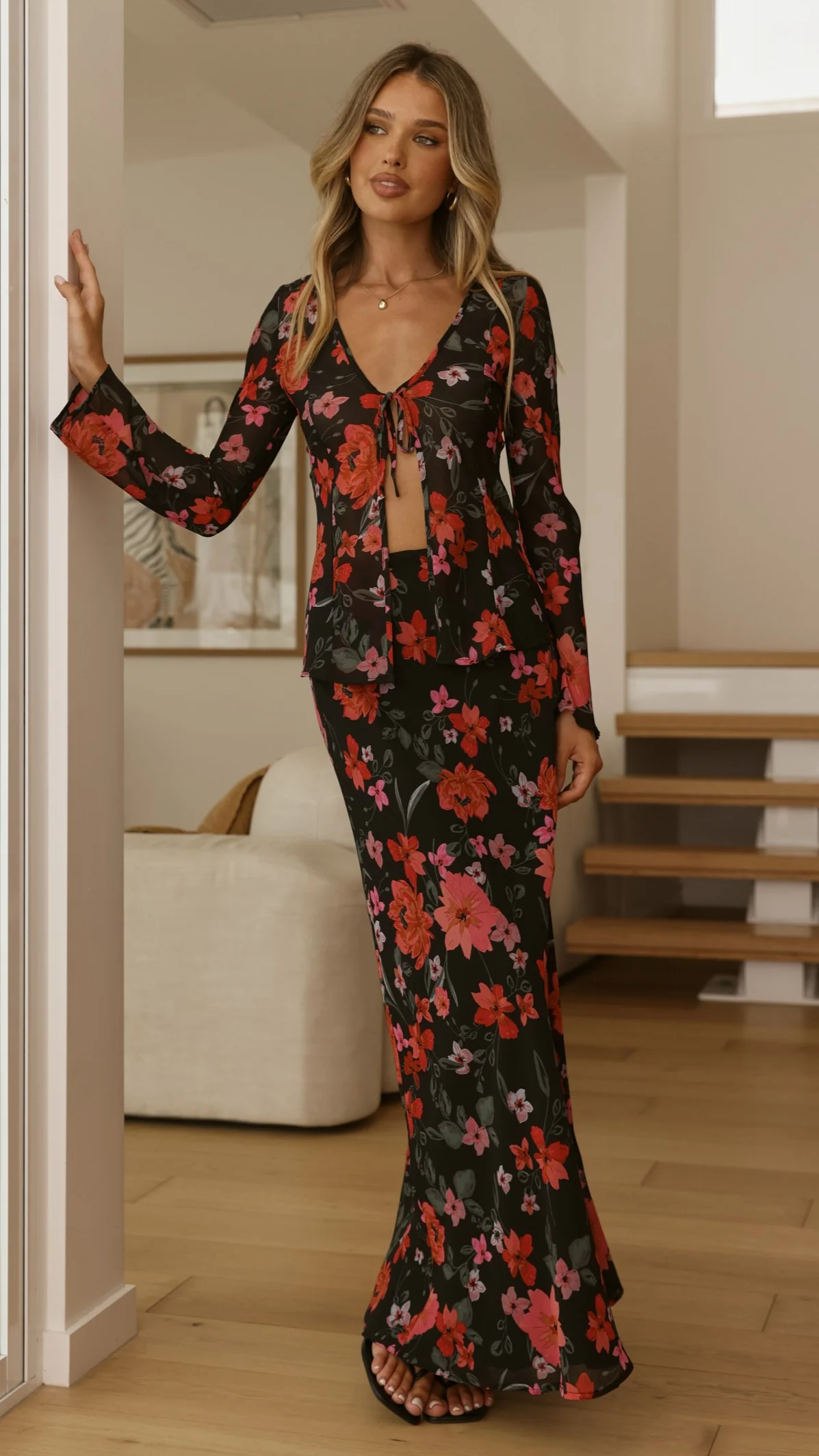 Flo Maxi Skirt - Dark Floral - Image 4