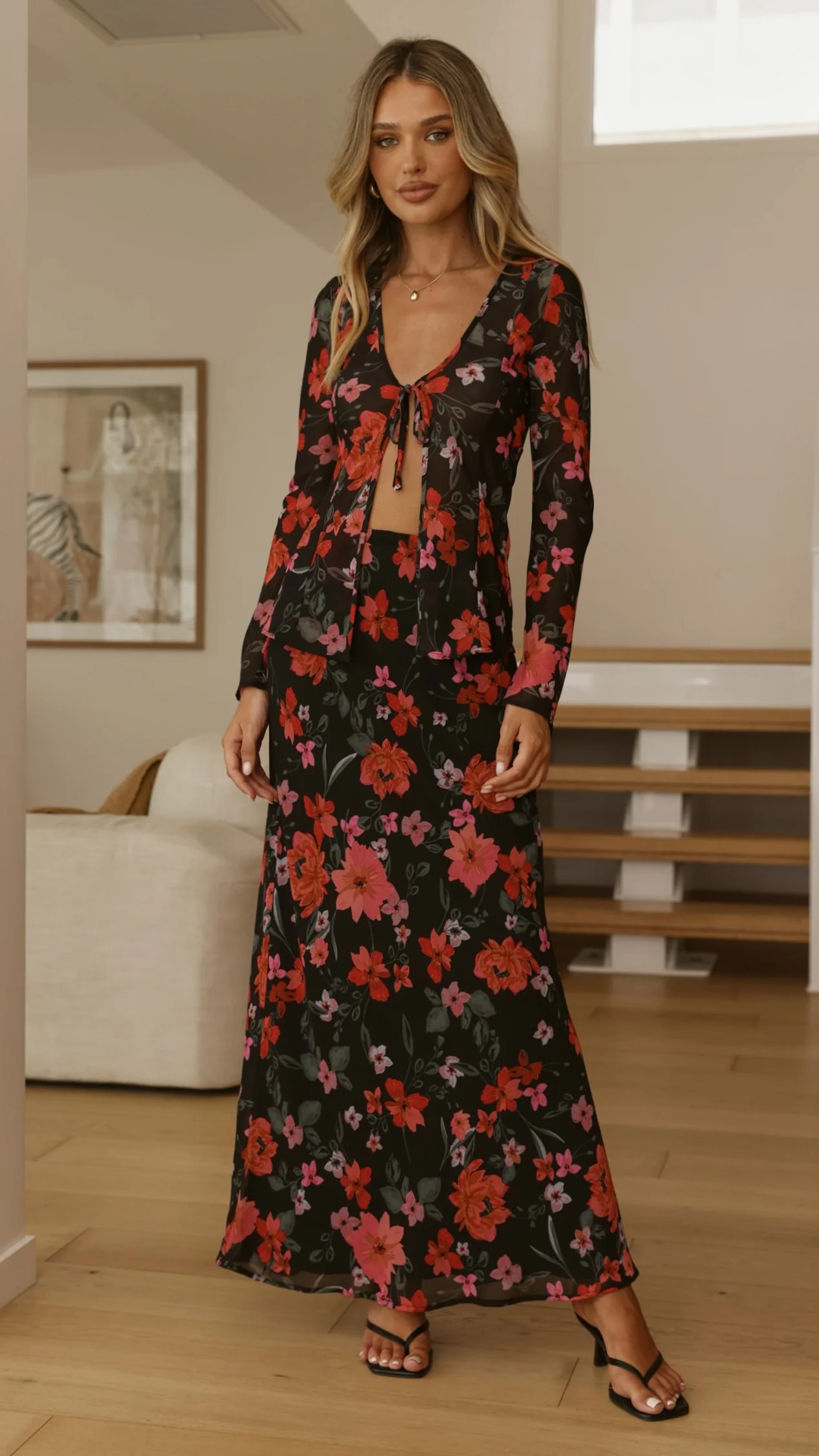 Flo Maxi Skirt - Dark Floral - Image 7