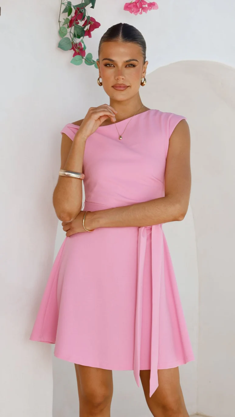 Gem Mini Dress - Pink - Image 5