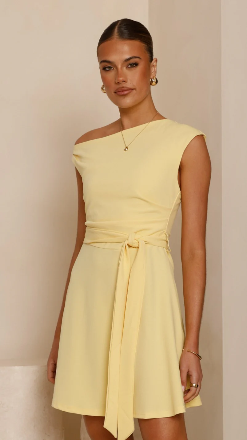 Gem Mini Dress - Yellow - Image 4