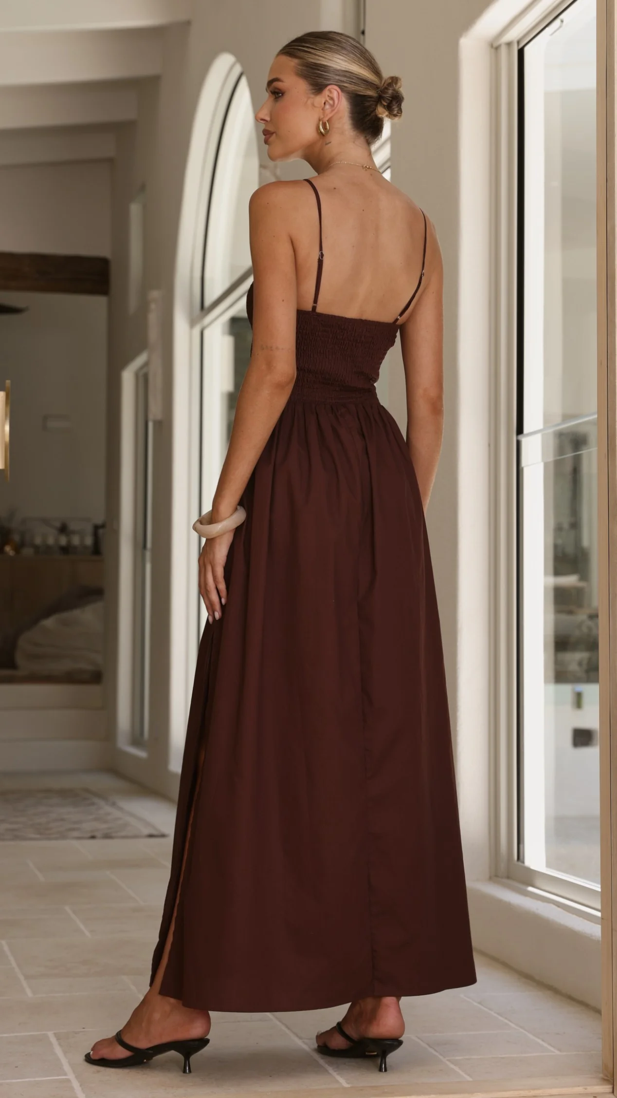 Gena Maxi Dress - Chocolate - Image 2