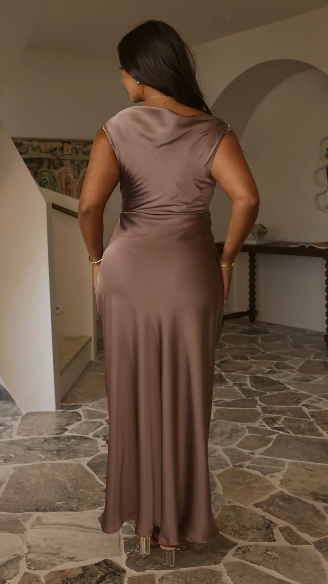 Gigi Maxi Dress - Mushroom - Image 11