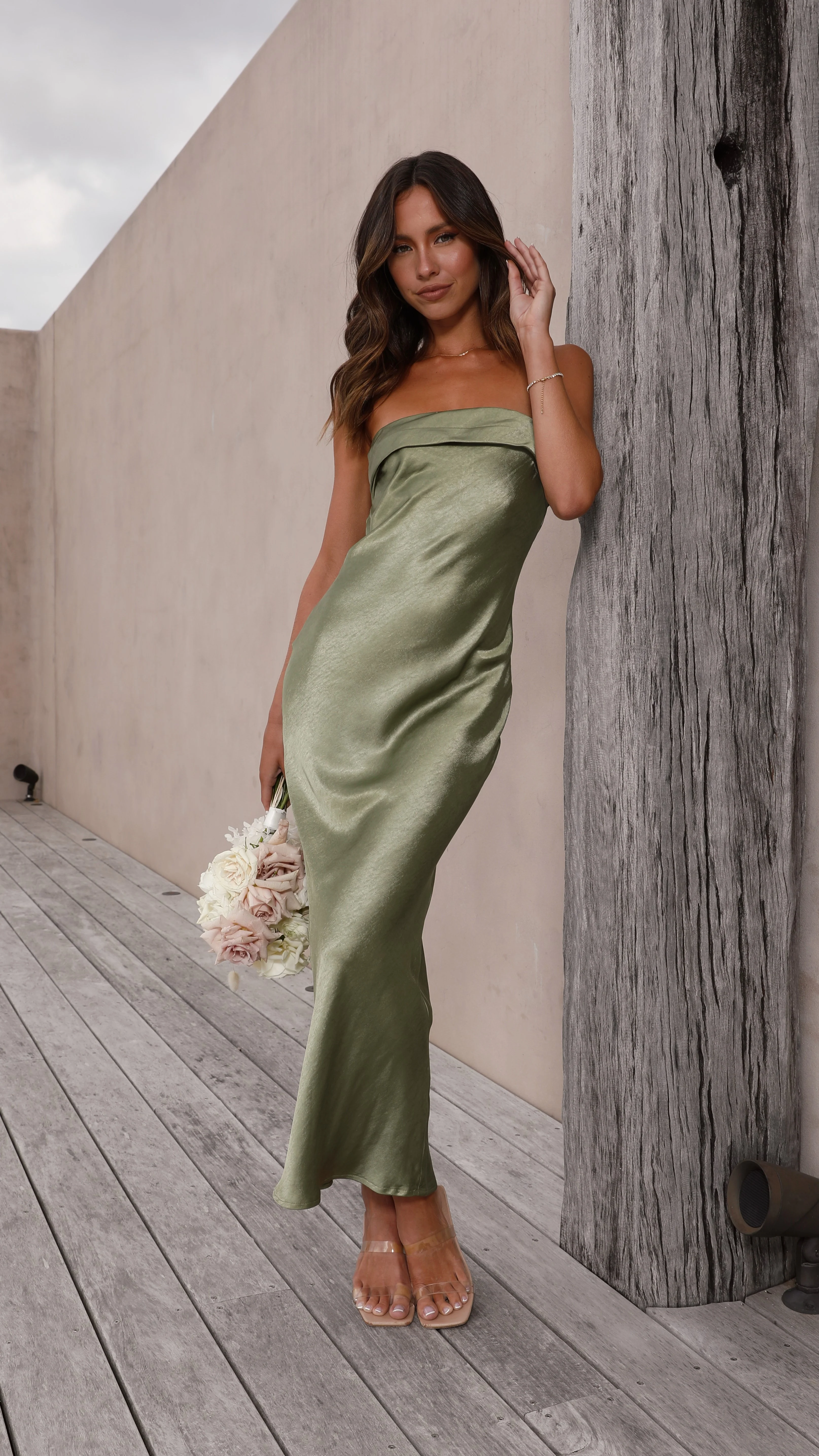 Gisele Maxi Dress - Olive - Image 10