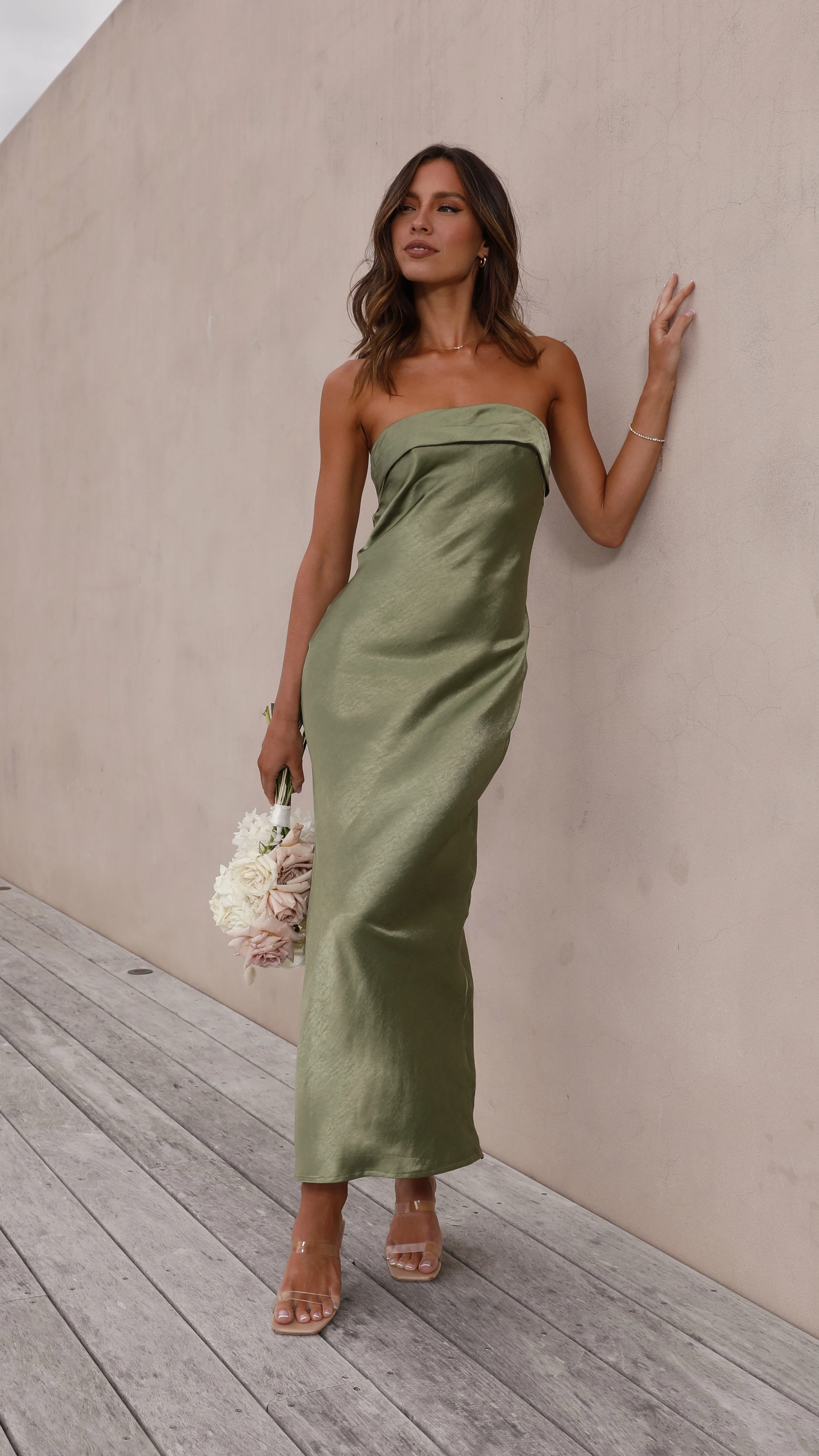 Gisele Maxi Dress - Olive - Image 14
