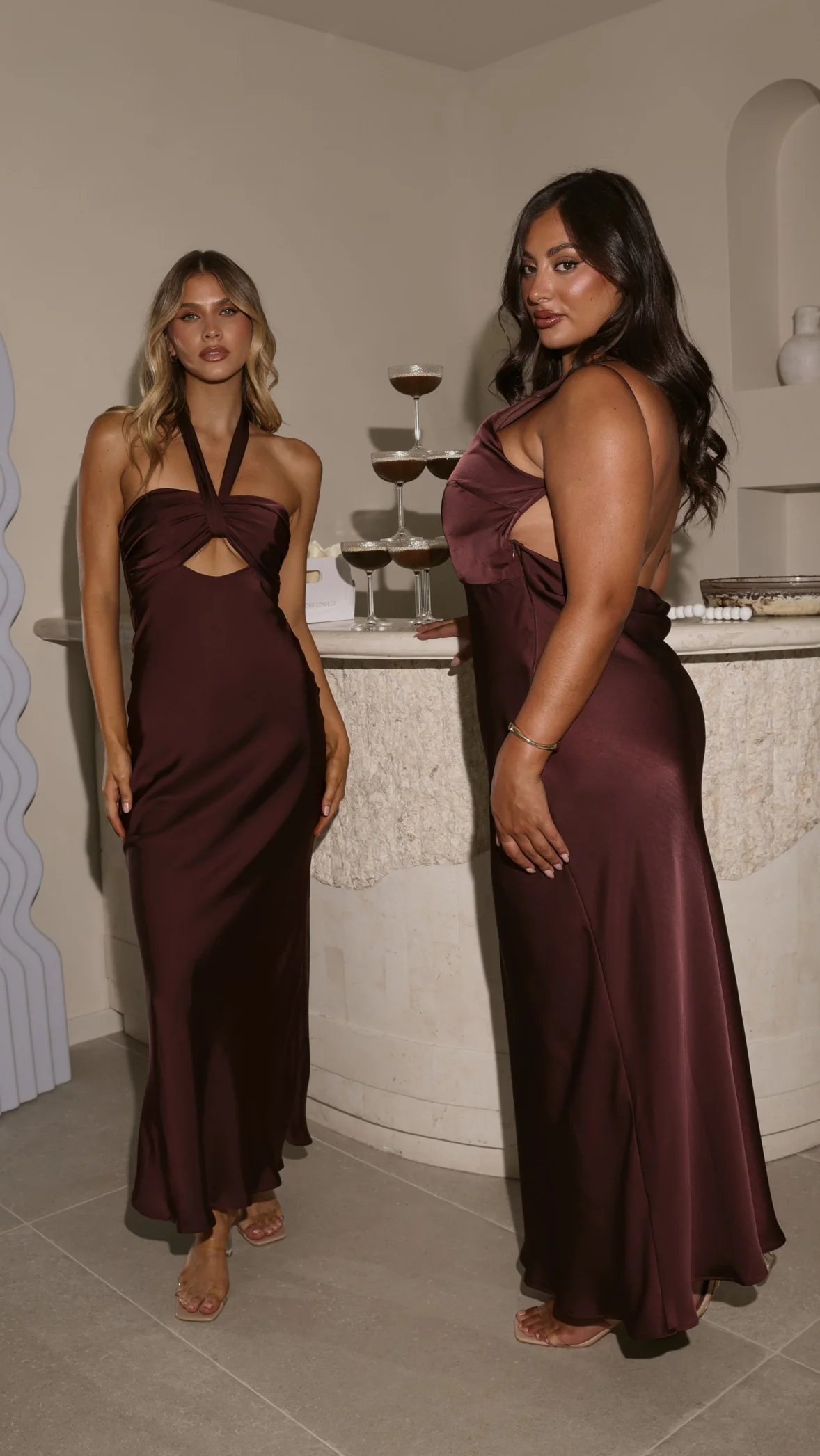 Grace Halter Maxi Dress - Chocolate - Image 16