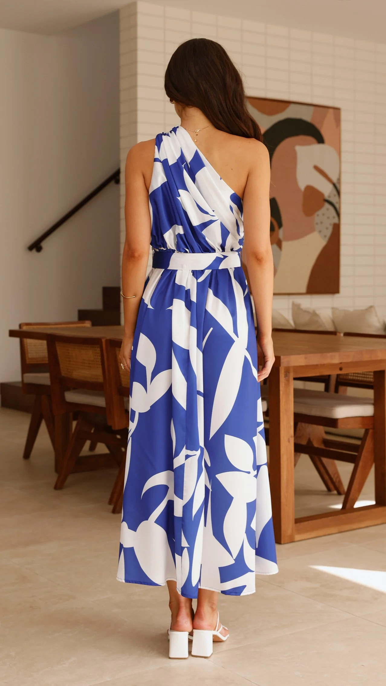 Hadas Maxi Dress - Cobalt/White Print - Image 2