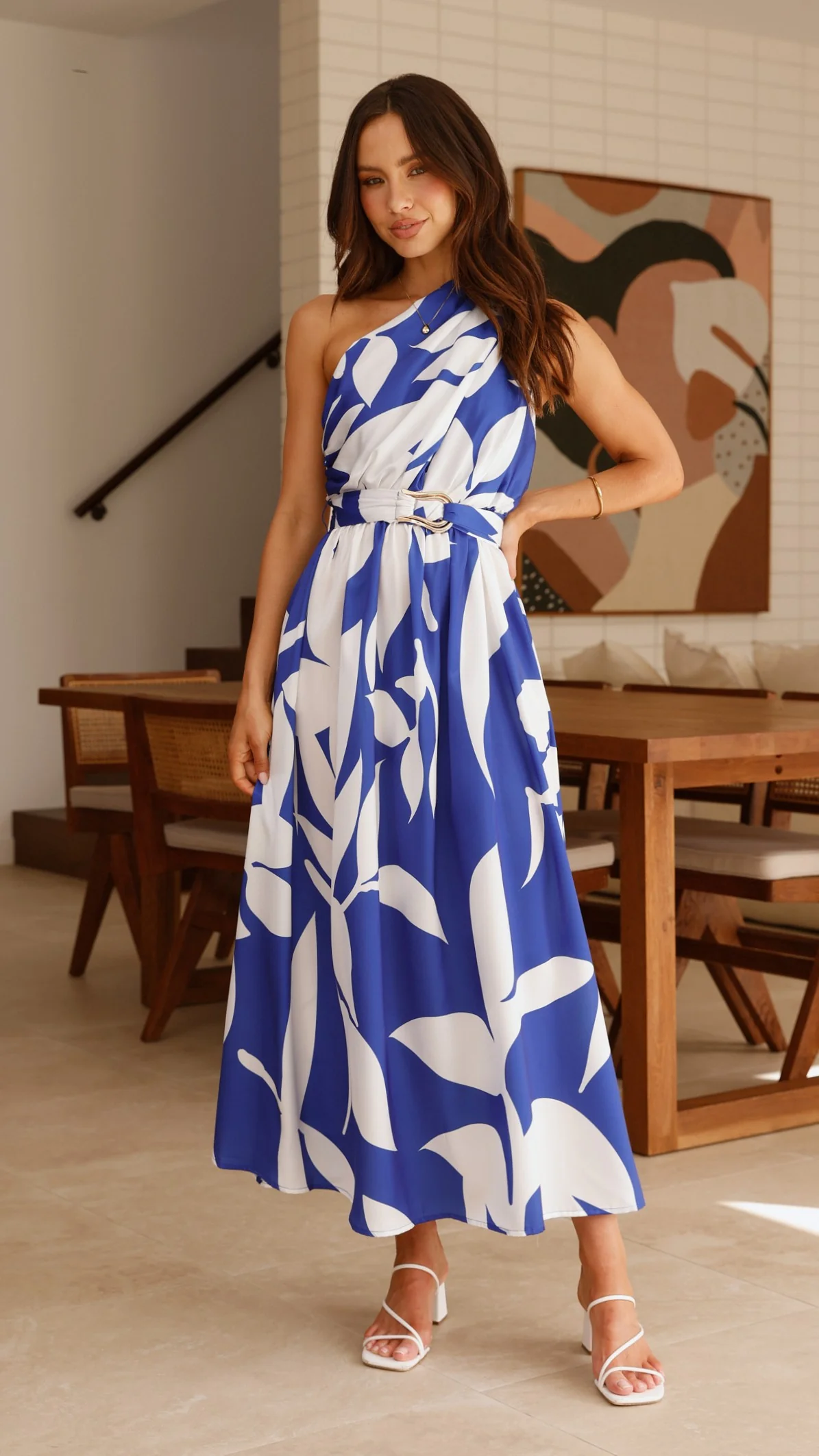 Hadas Maxi Dress - Cobalt/White Print - Image 5