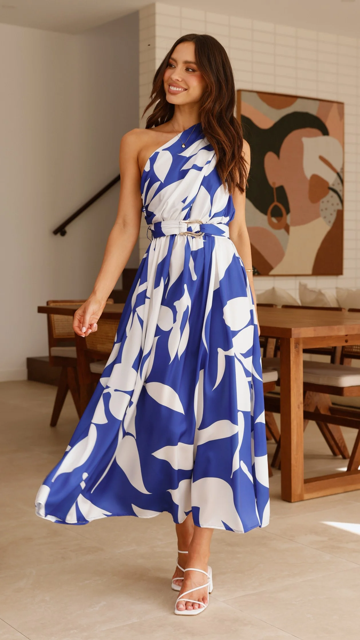 Hadas Maxi Dress - Cobalt/White Print - Image 6