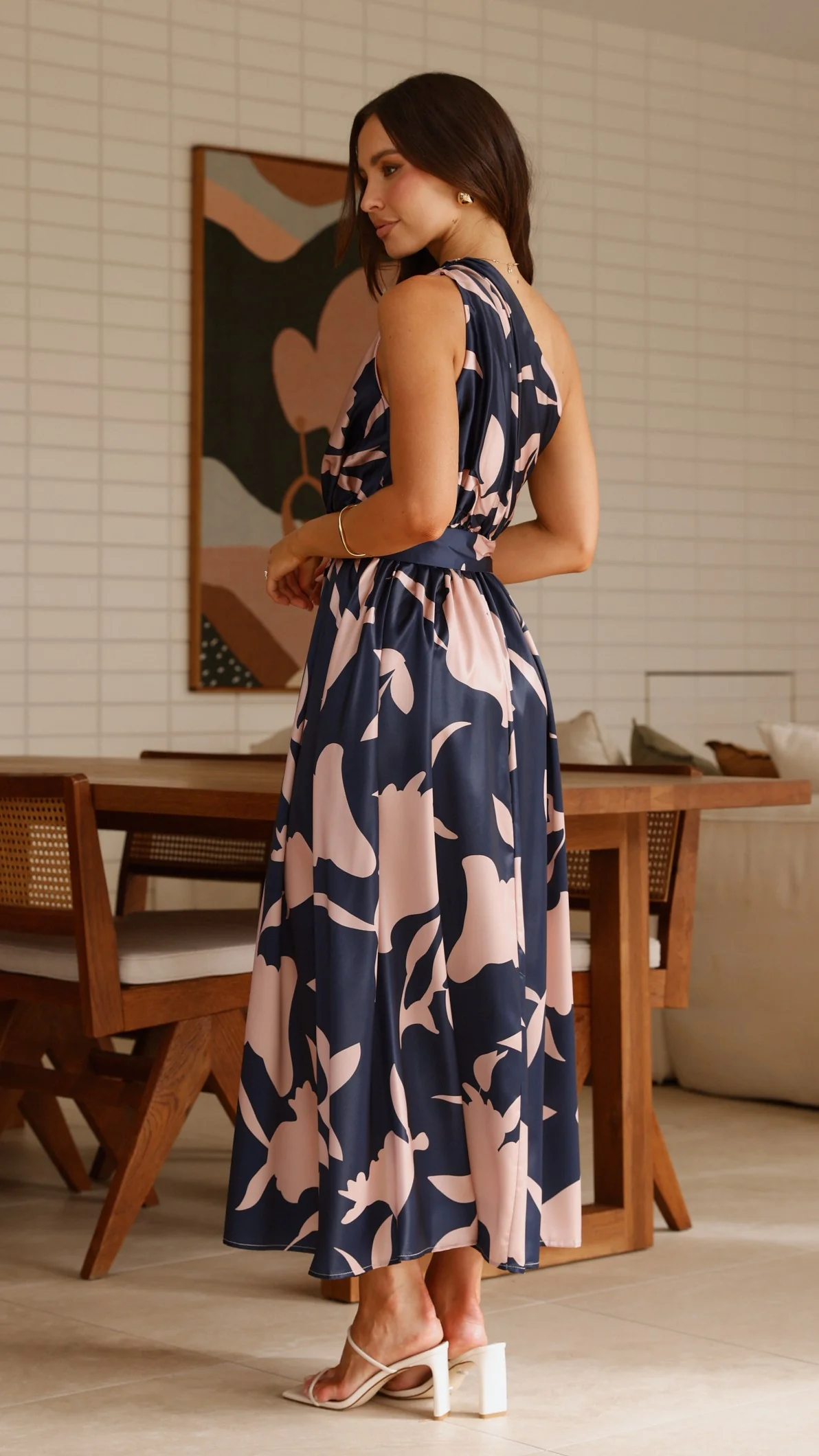 Hadas Maxi Dress - Navy/Pink Print - Image 13