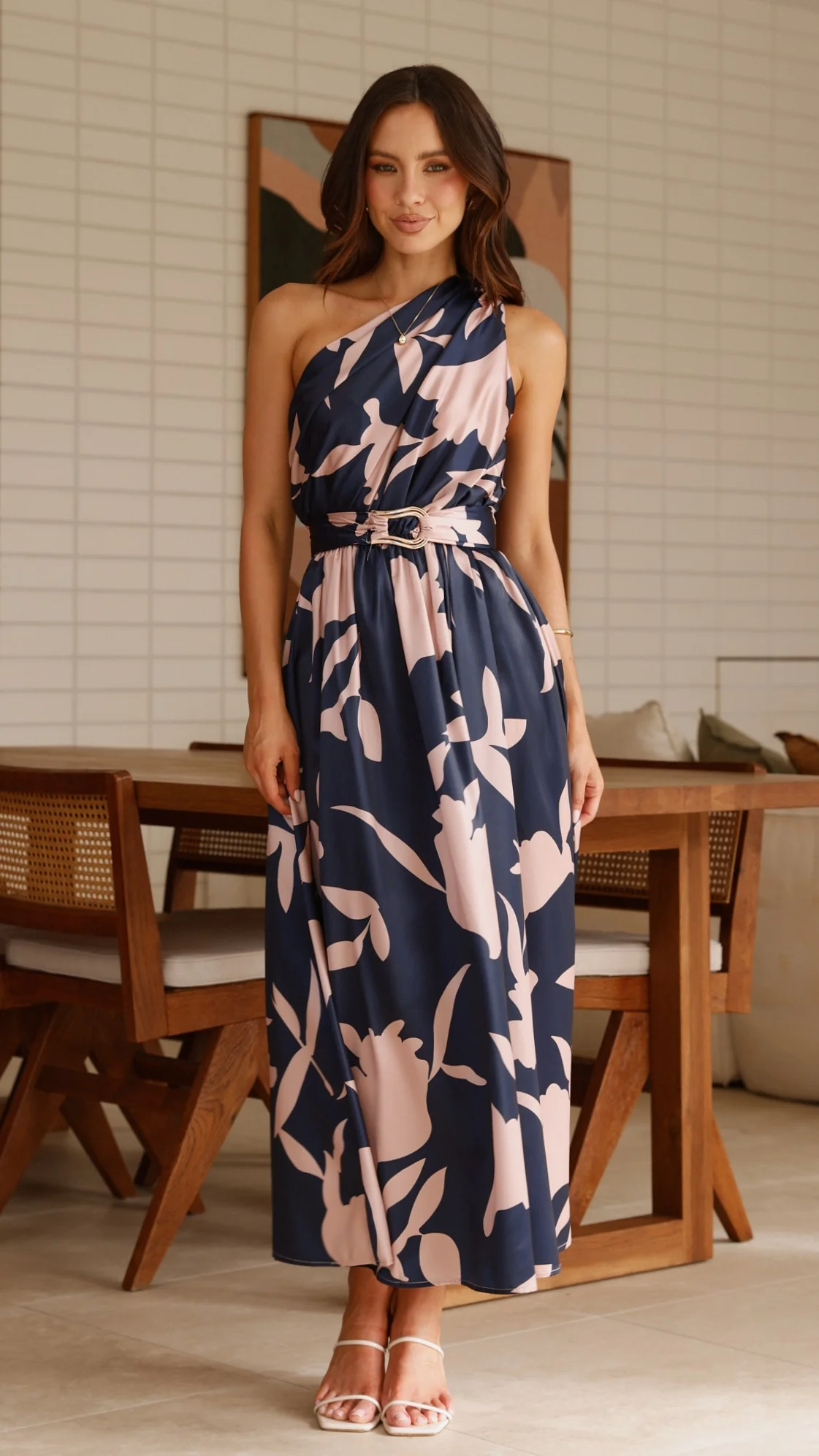 Hadas Maxi Dress - Navy/Pink Print - Image 16