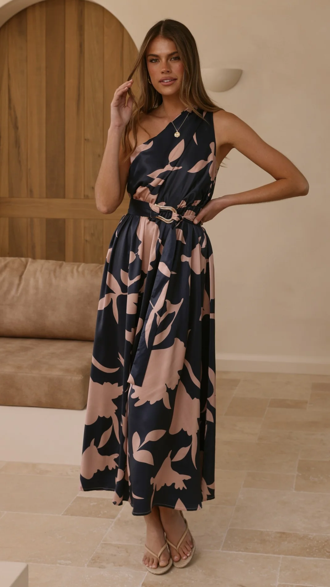 Hadas Maxi Dress - Navy/Pink Print - Image 18
