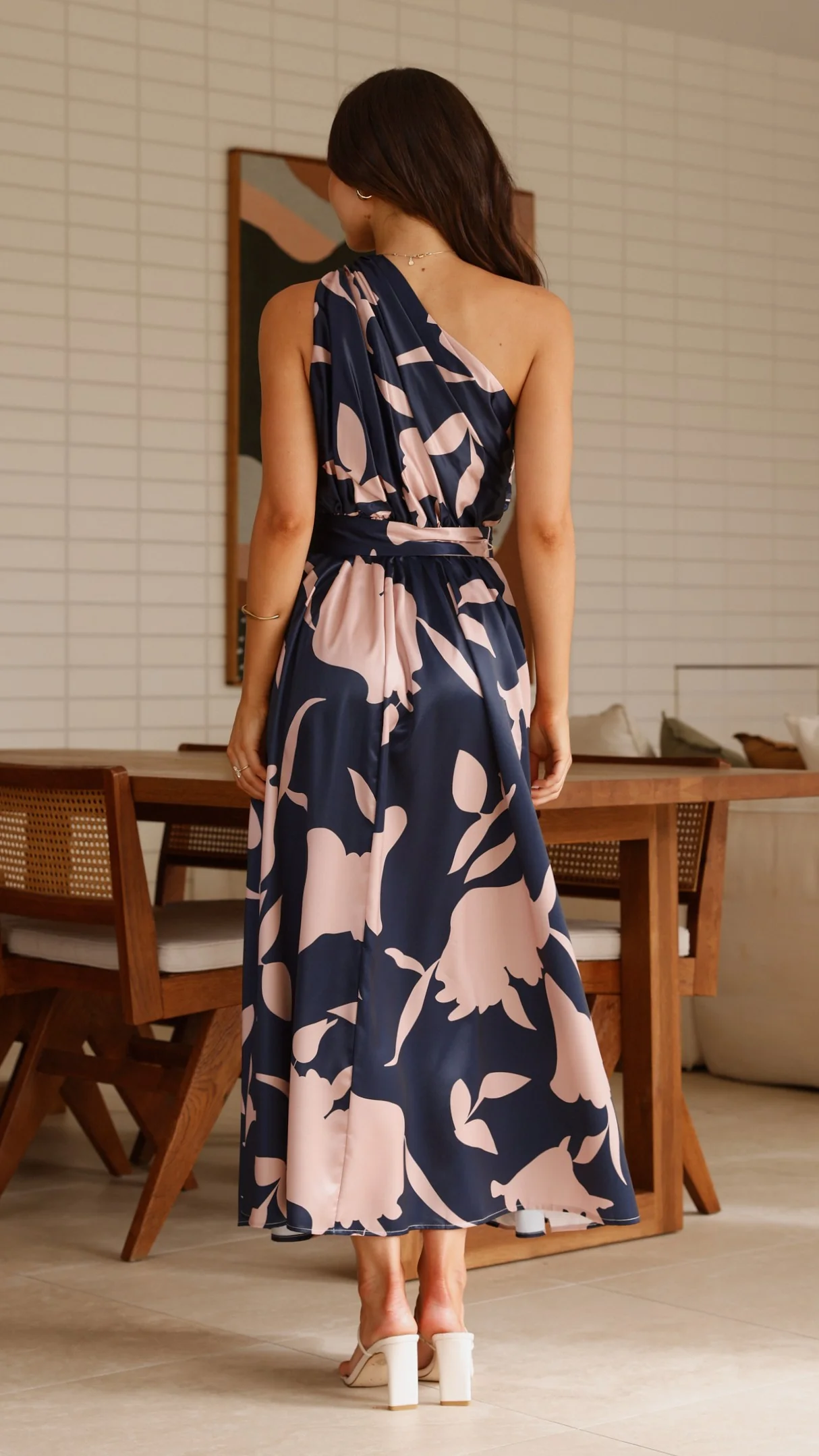 Hadas Maxi Dress - Navy/Pink Print - Image 9
