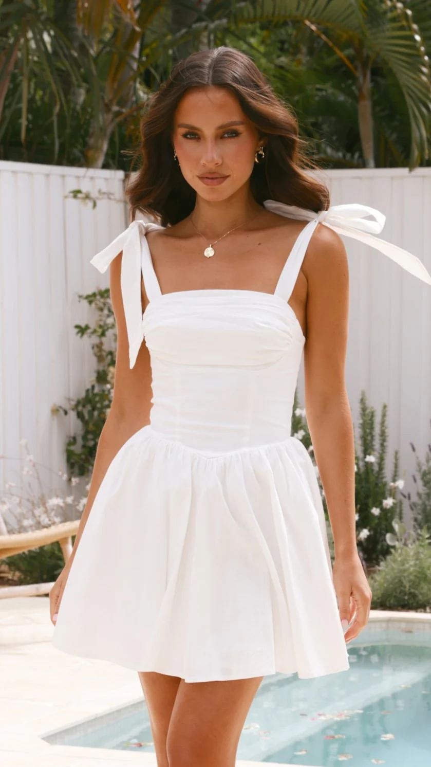 Haisley Mini Dress - White - Image 3