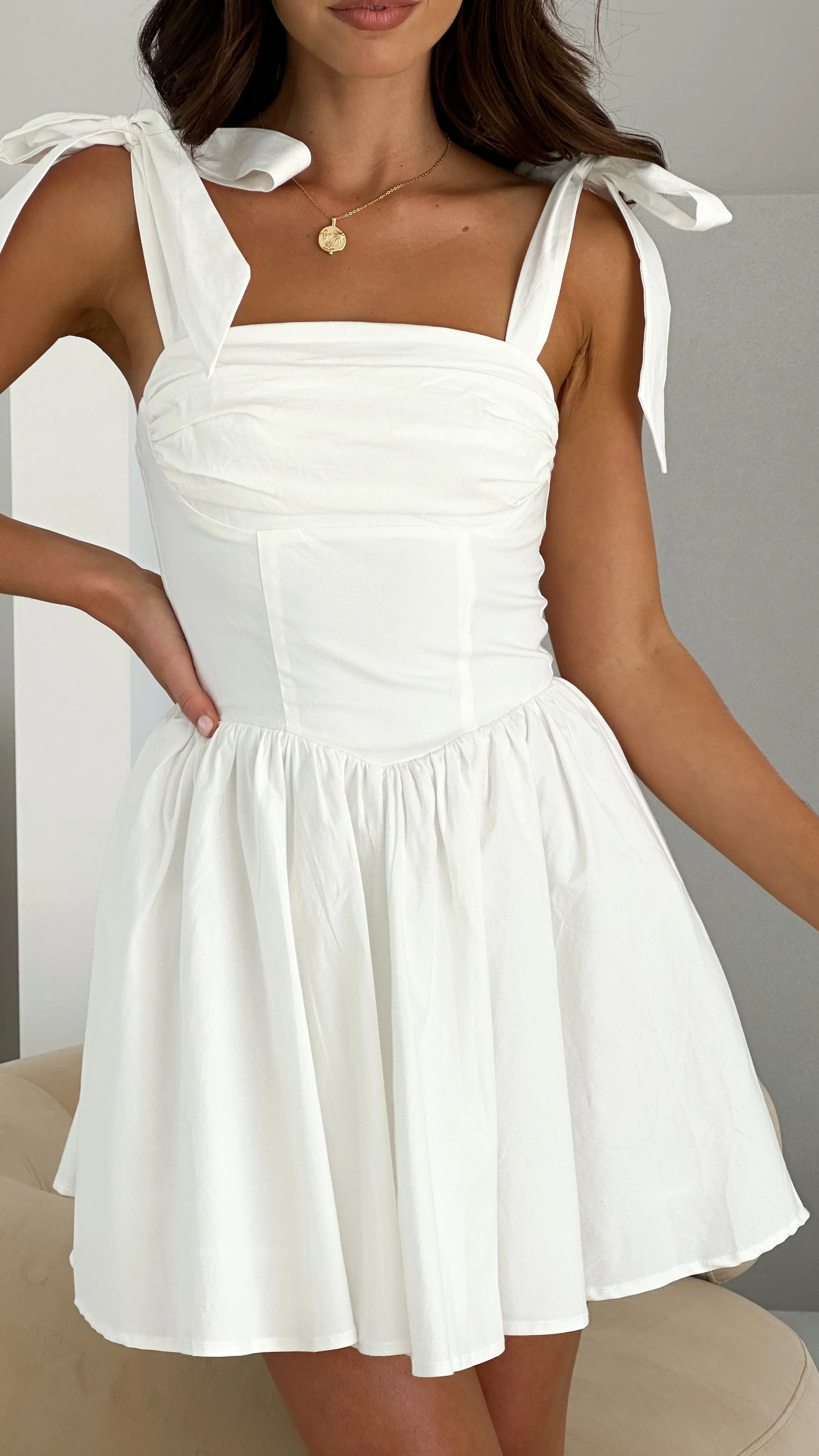 Haisley Mini Dress - White - Image 9