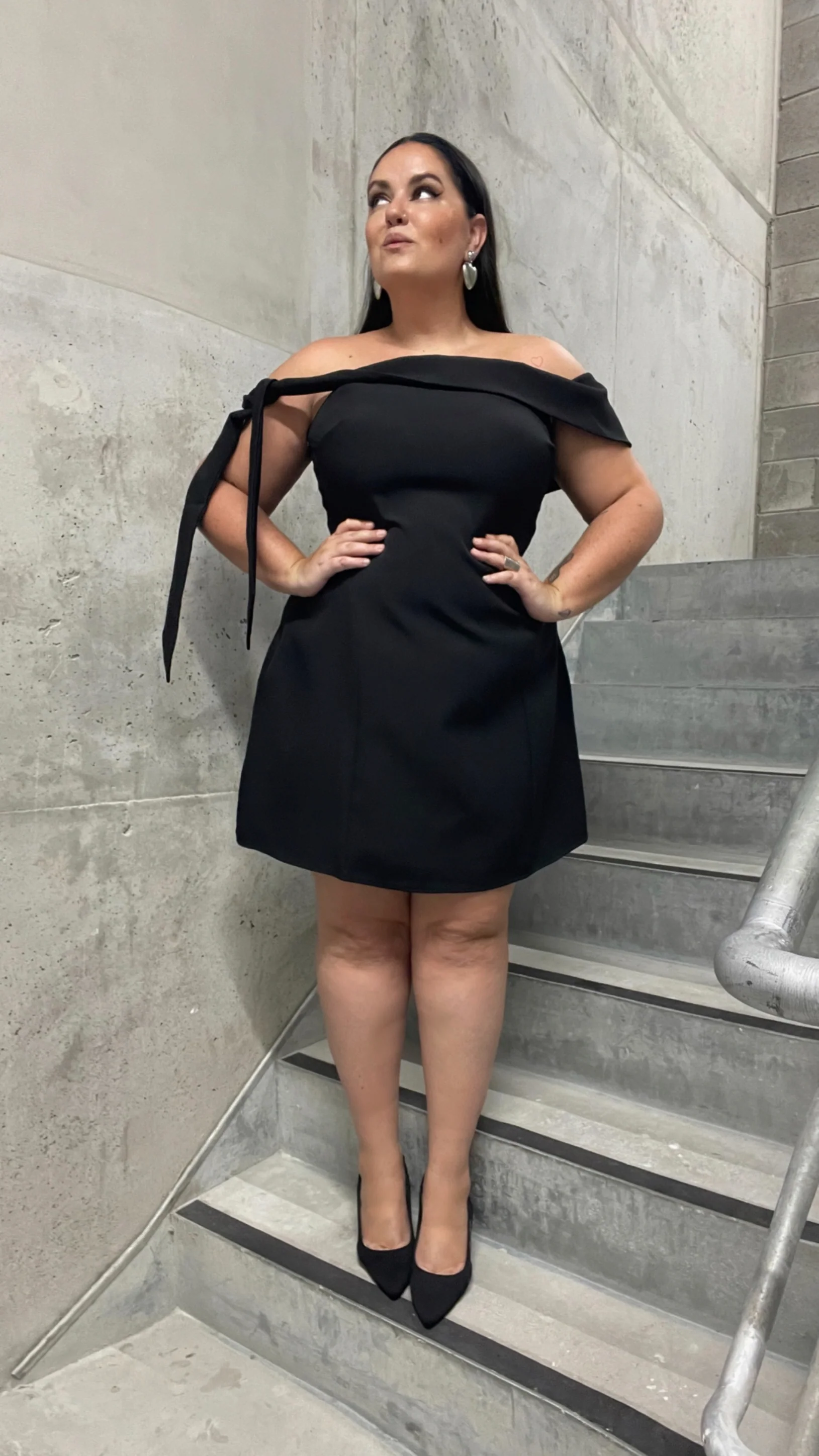Halen Off Shoulder Mini Dress - Black - Image 14