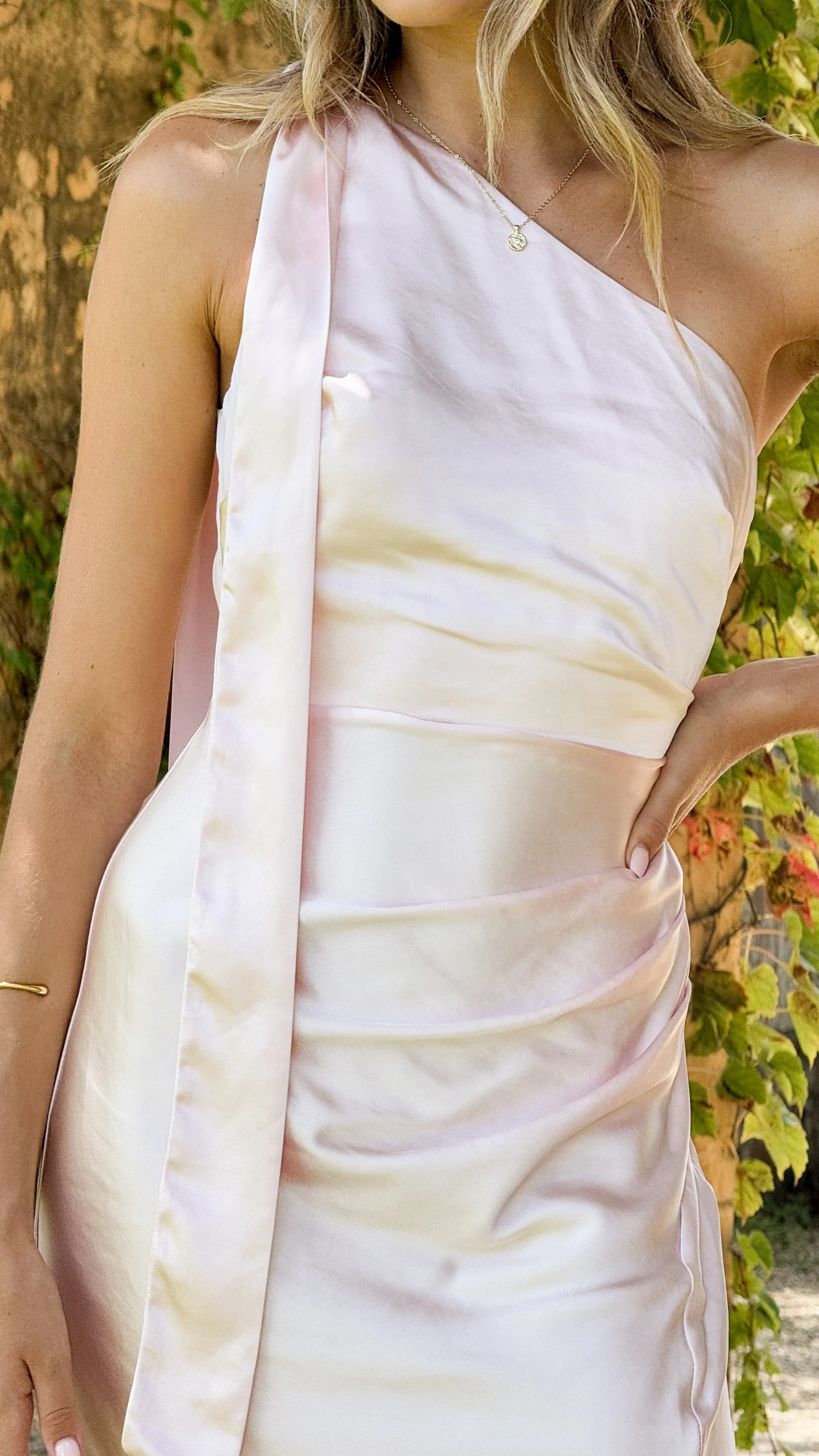 Halle One Shoulder Maxi Dress - Pink - Image 11