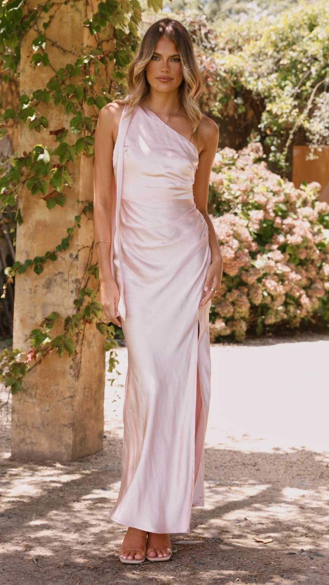 Halle One Shoulder Maxi Dress - Pink - Image 13