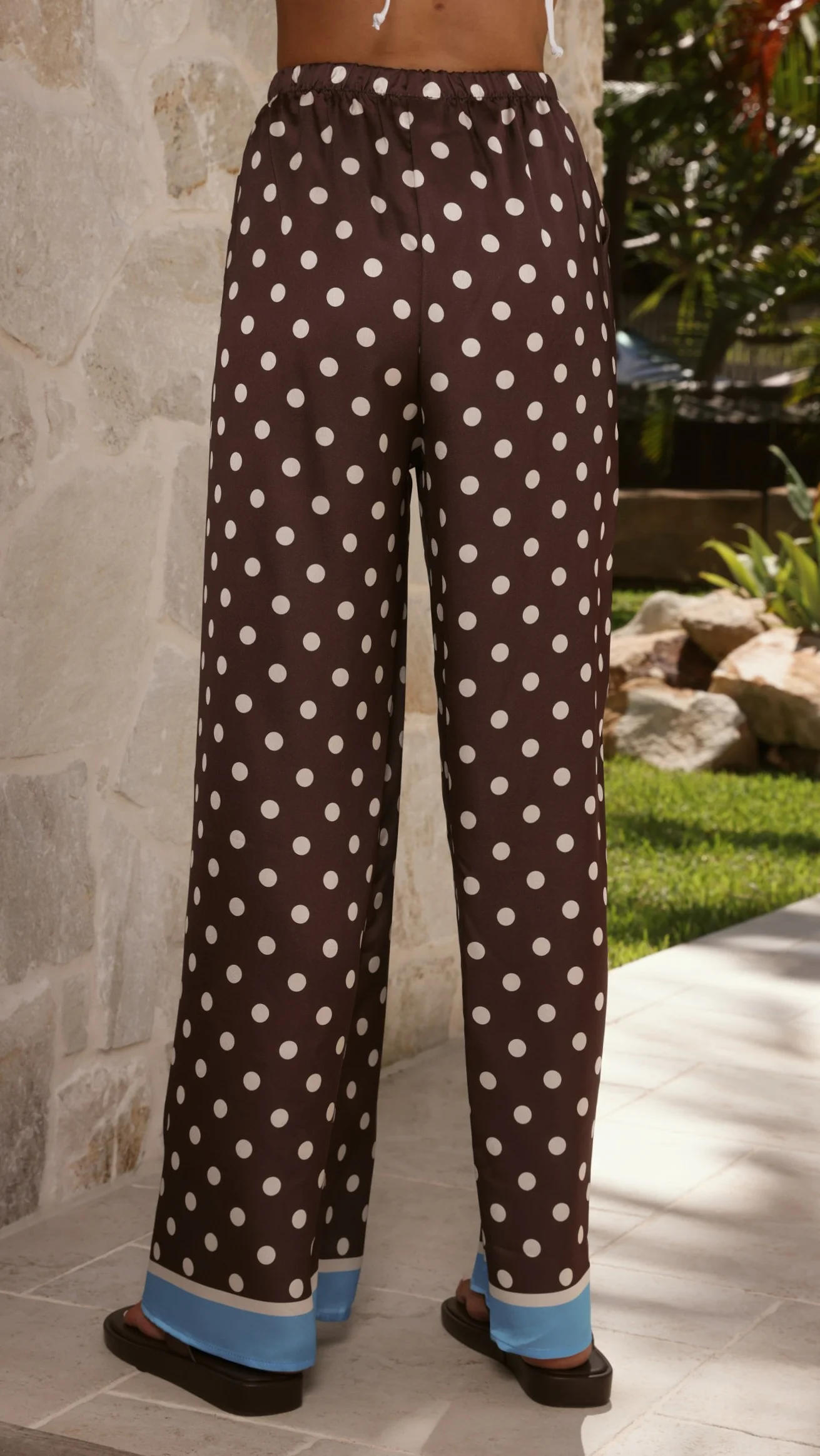 Harley Scarf Top and Pants Set - Brown Polka - Image 15