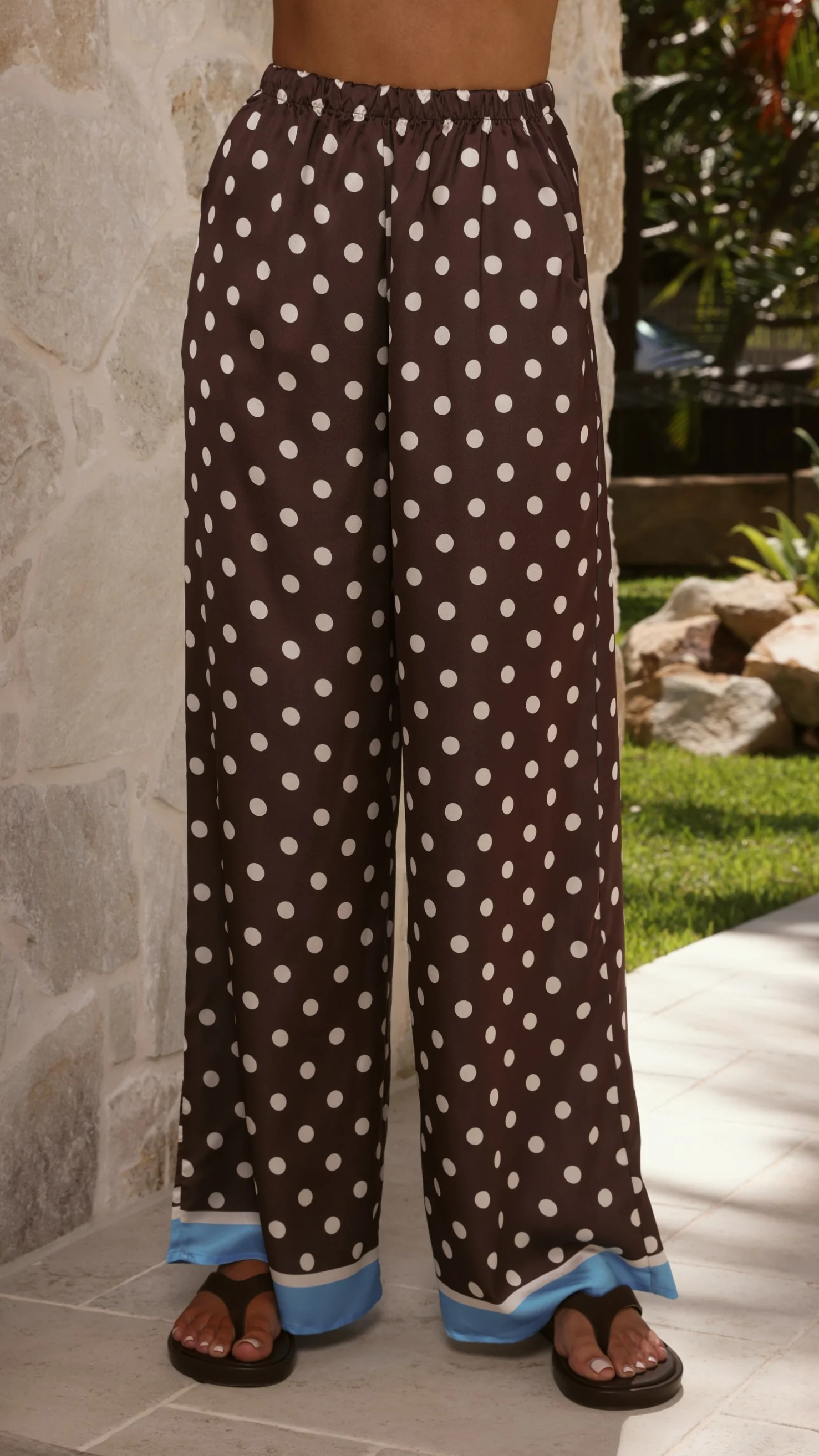 Harley Scarf Top and Pants Set - Brown Polka - Image 5