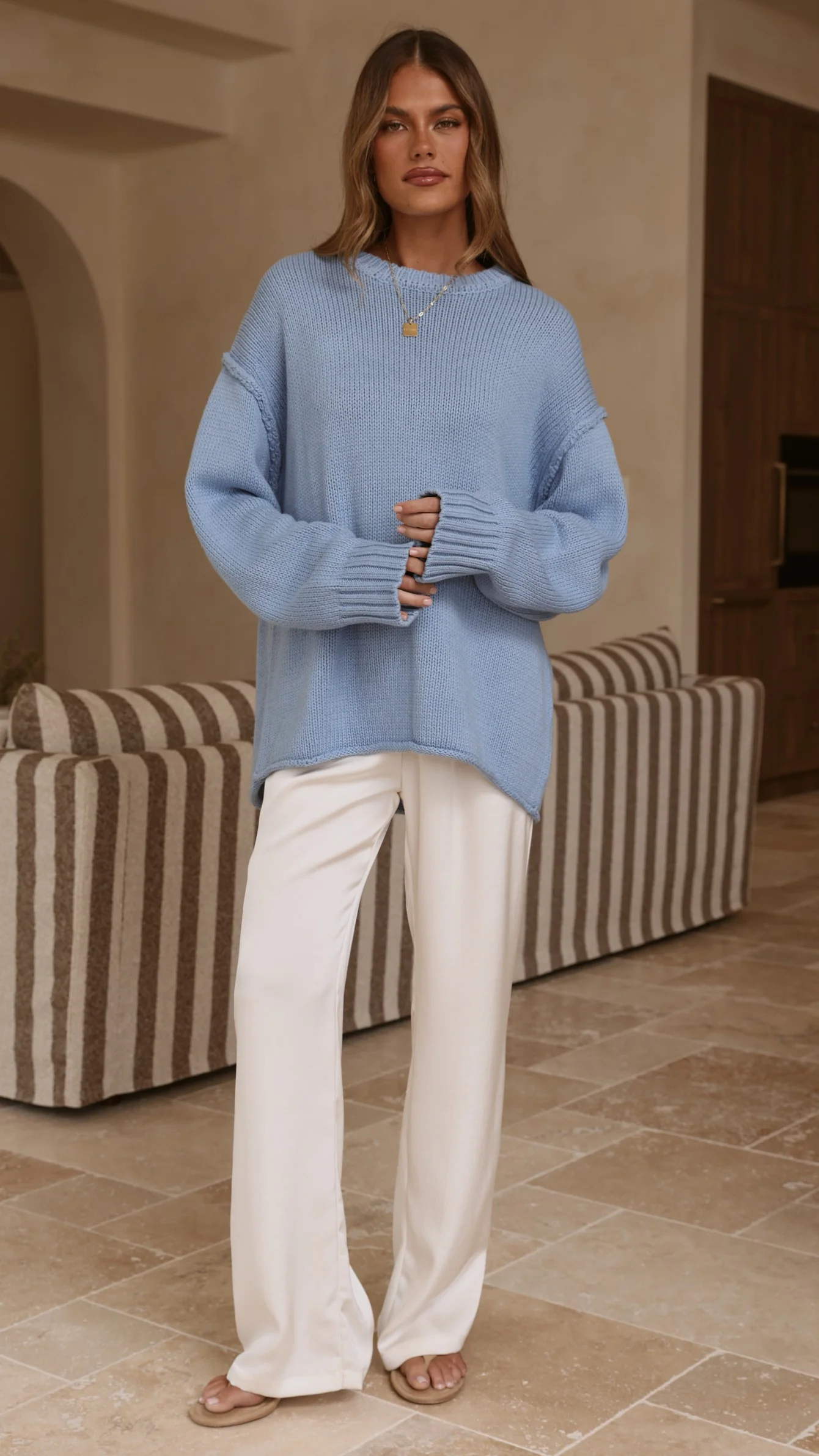 Hayden Knit Jumper - Blue - Image 10