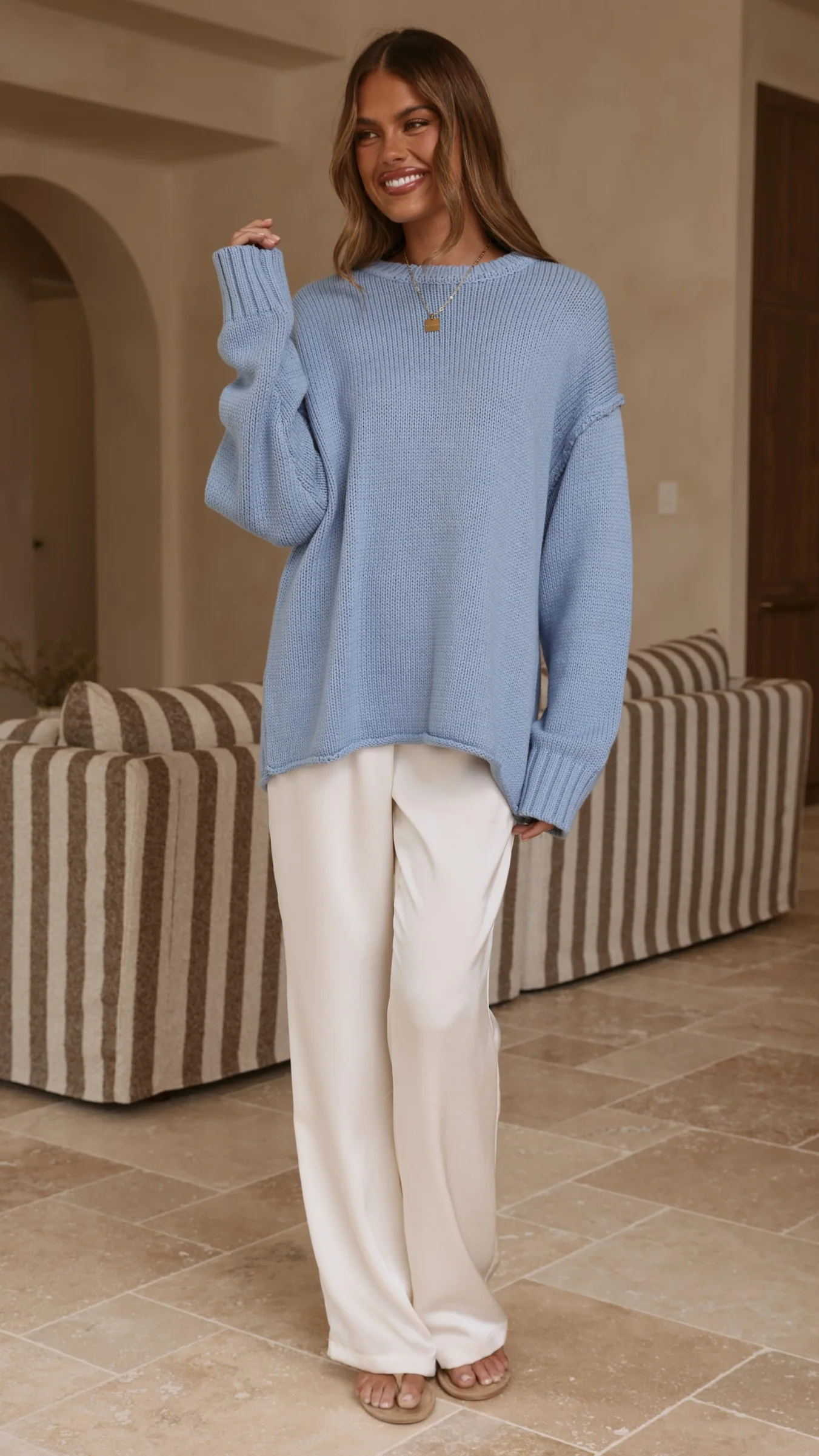 Hayden Knit Jumper - Blue - Image 12