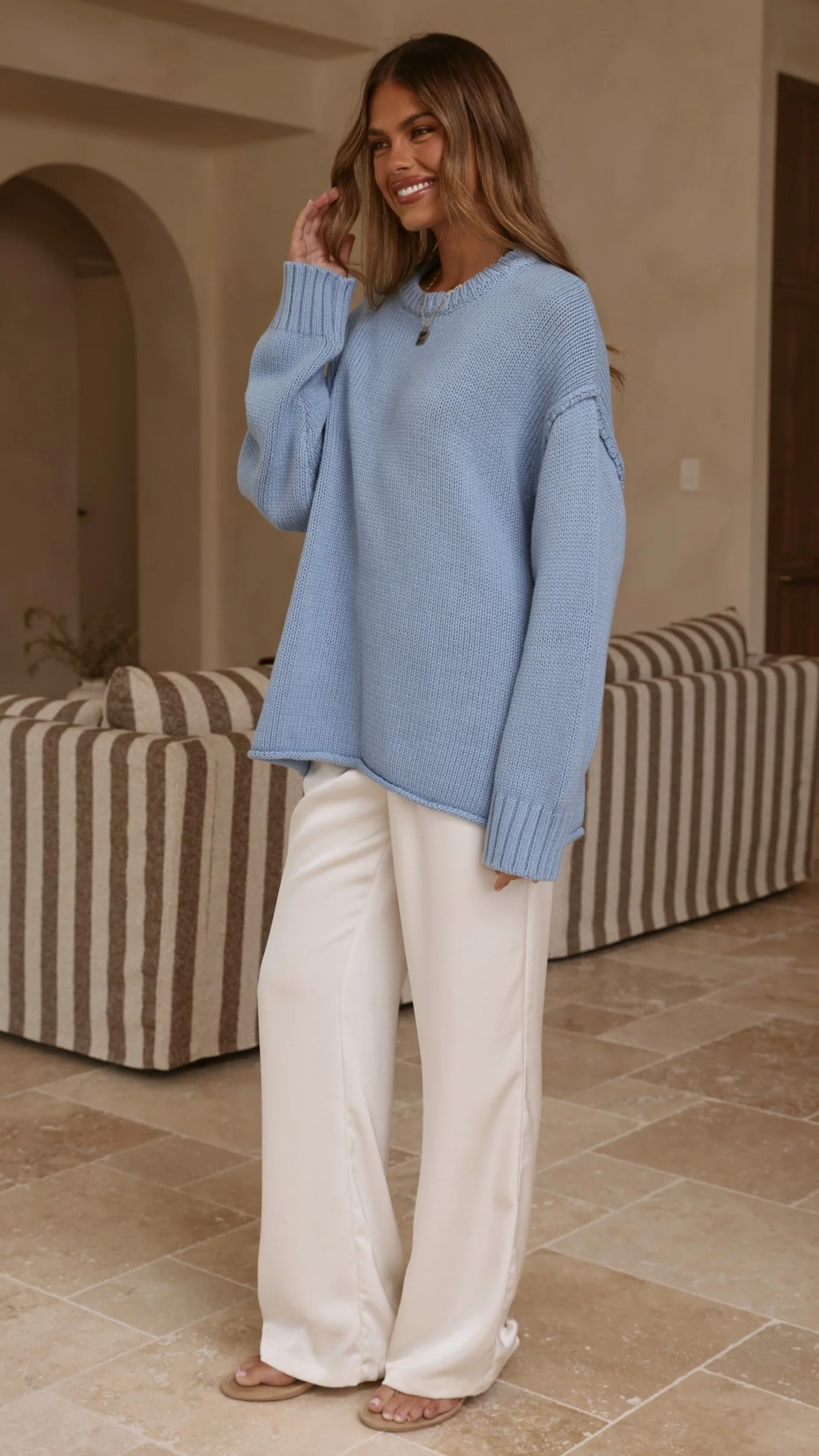 Hayden Knit Jumper - Blue - Image 3