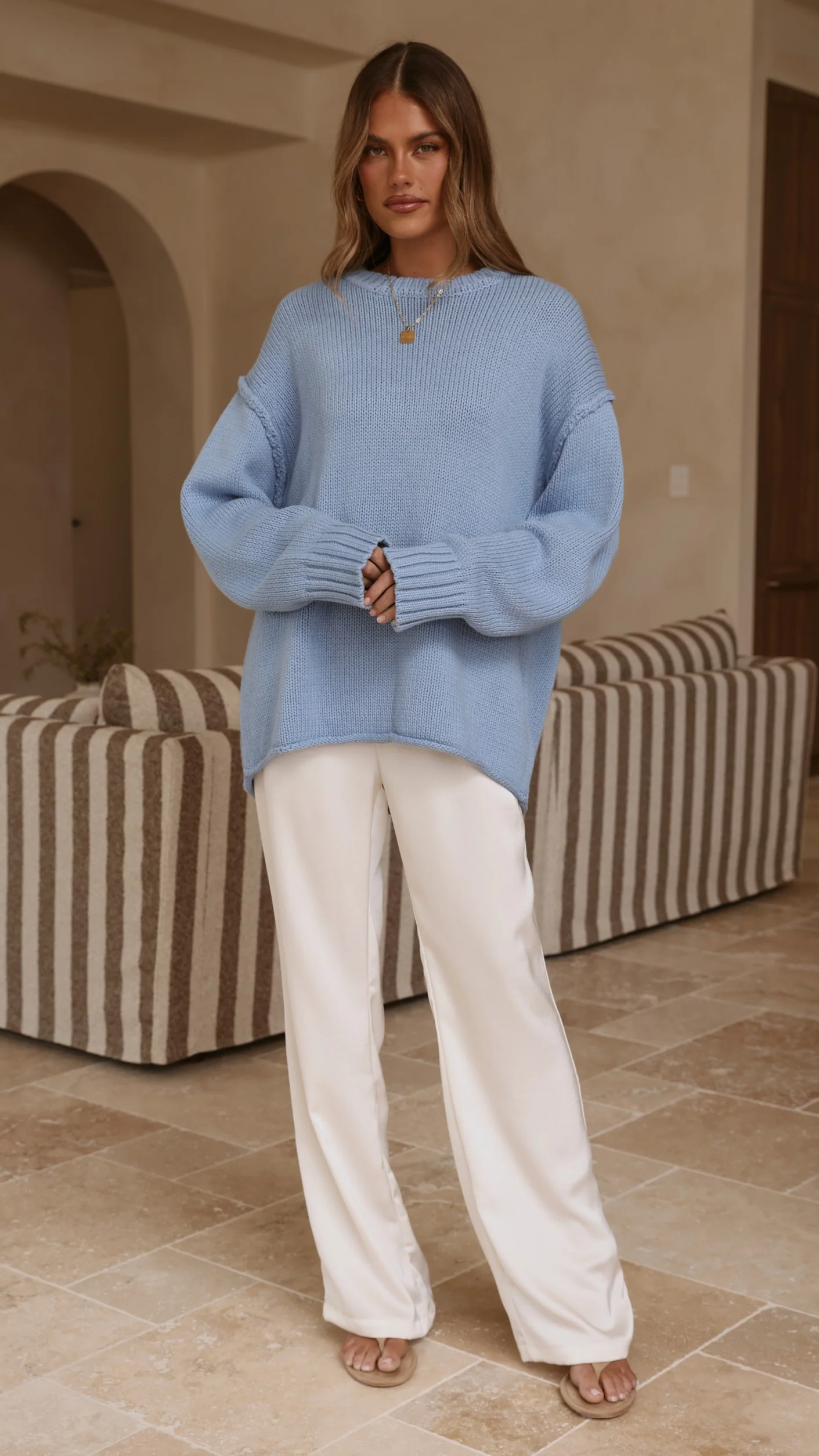 Hayden Knit Jumper - Blue - Image 9