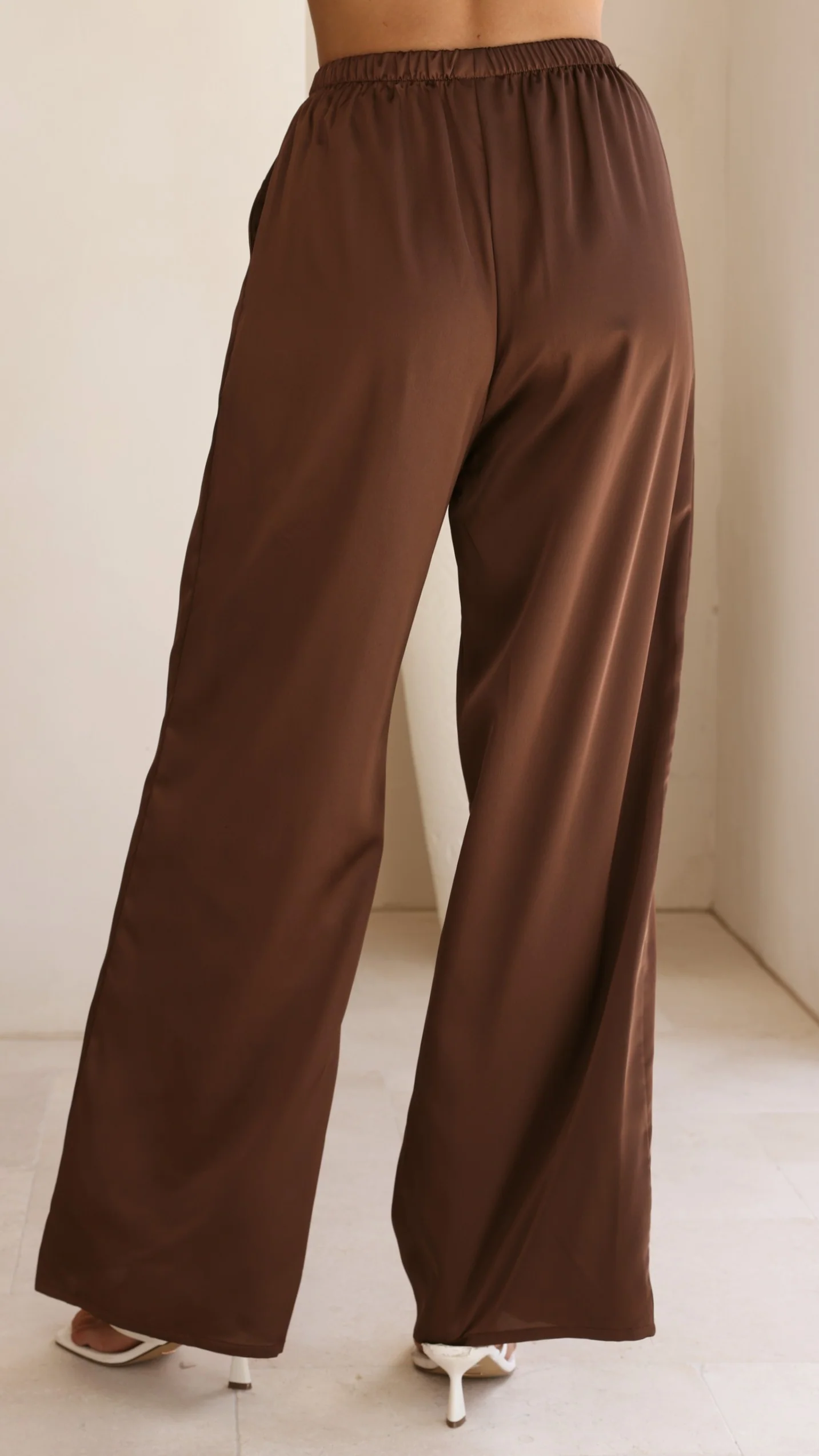 Hayleigh Asymmetrical Top and Pants Set - Chocolate/Lace - Image 10