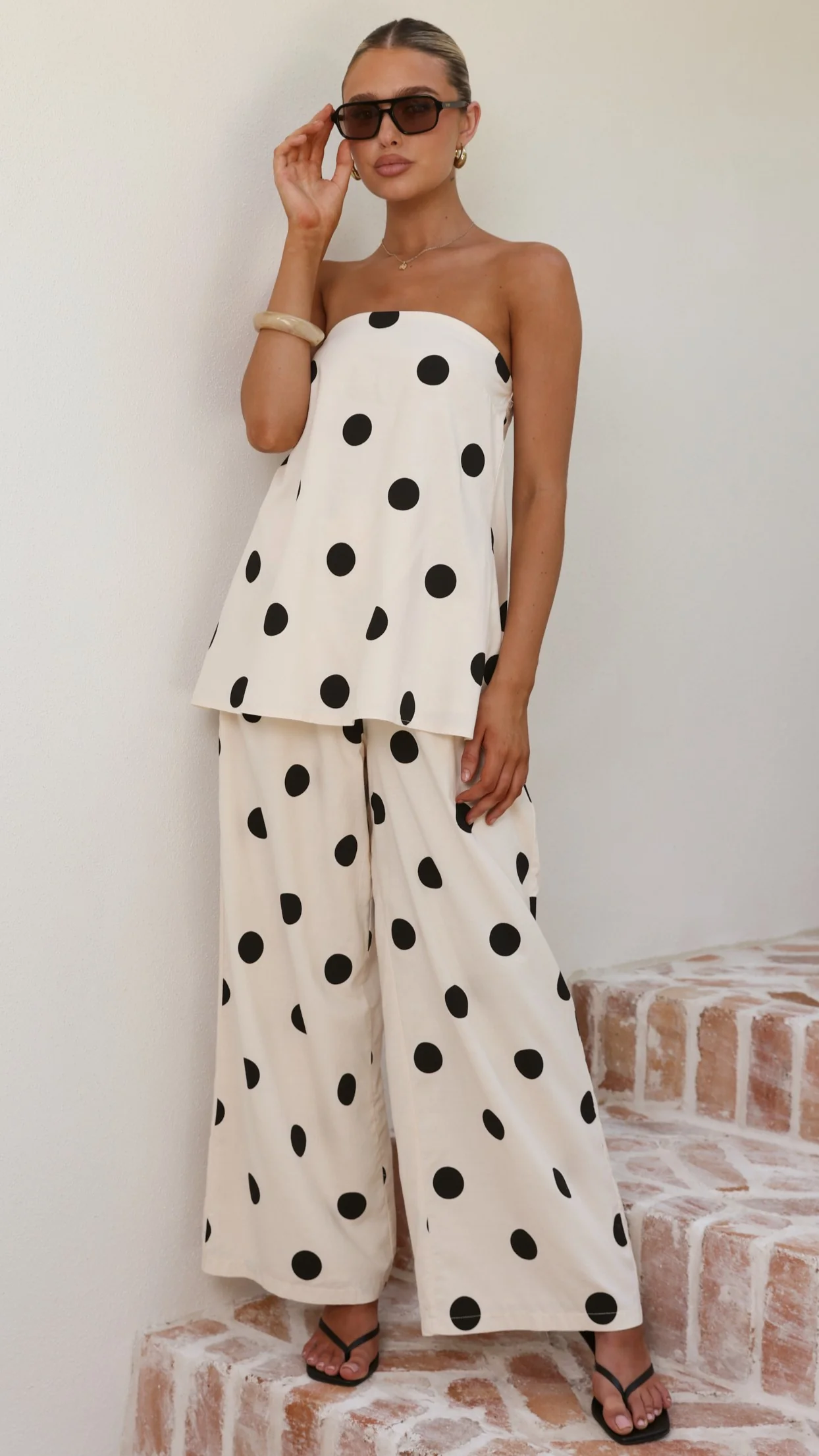 Hazelle Pants - Beige/Black Polka Dot - Image 4