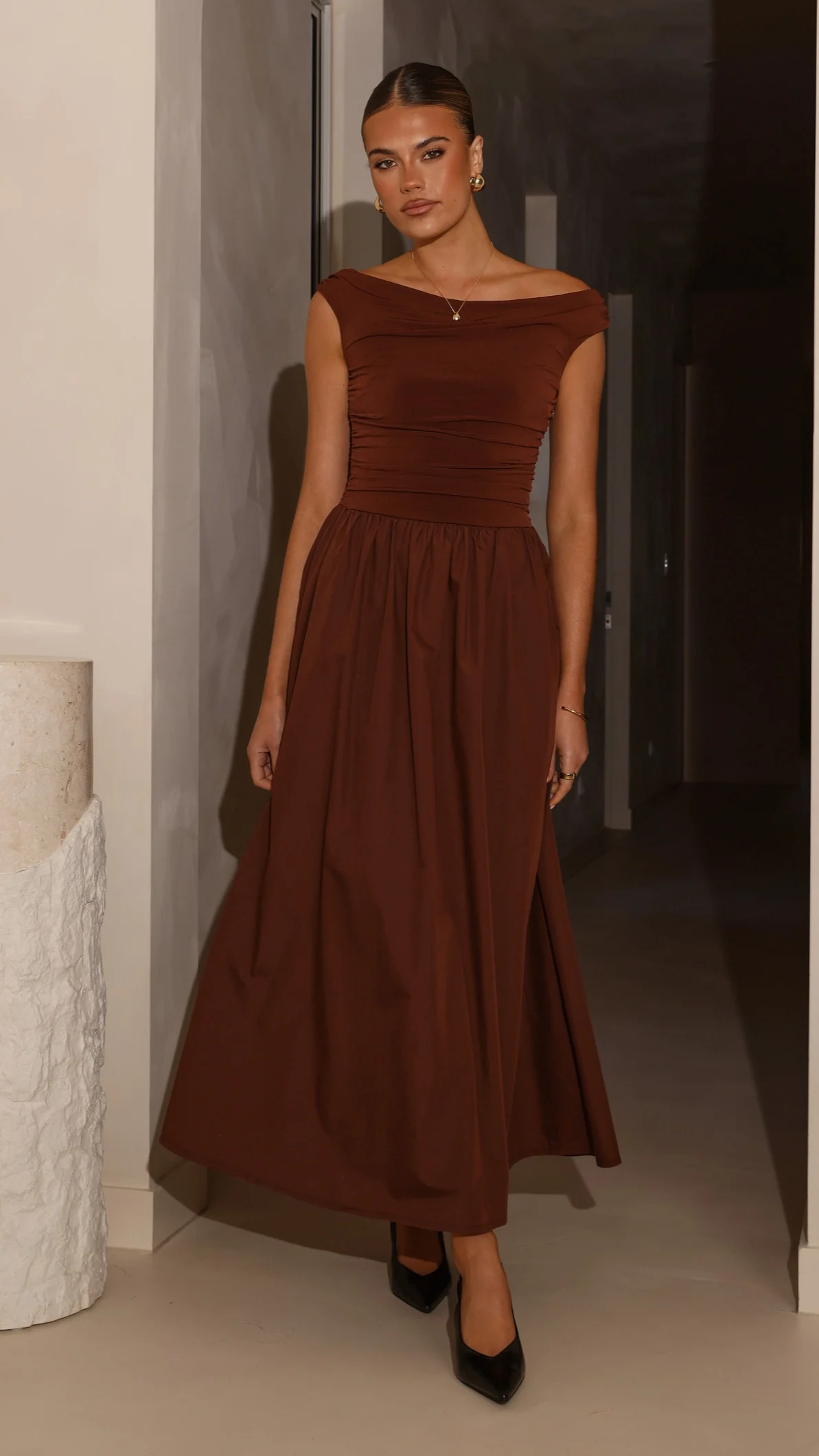 Immy Midi Dress - Brown - Image 10
