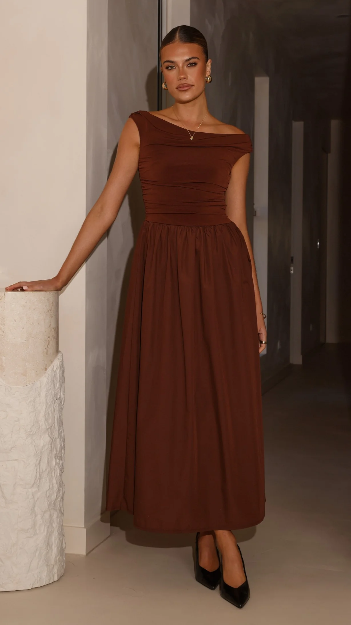 Immy Midi Dress - Brown - Image 3