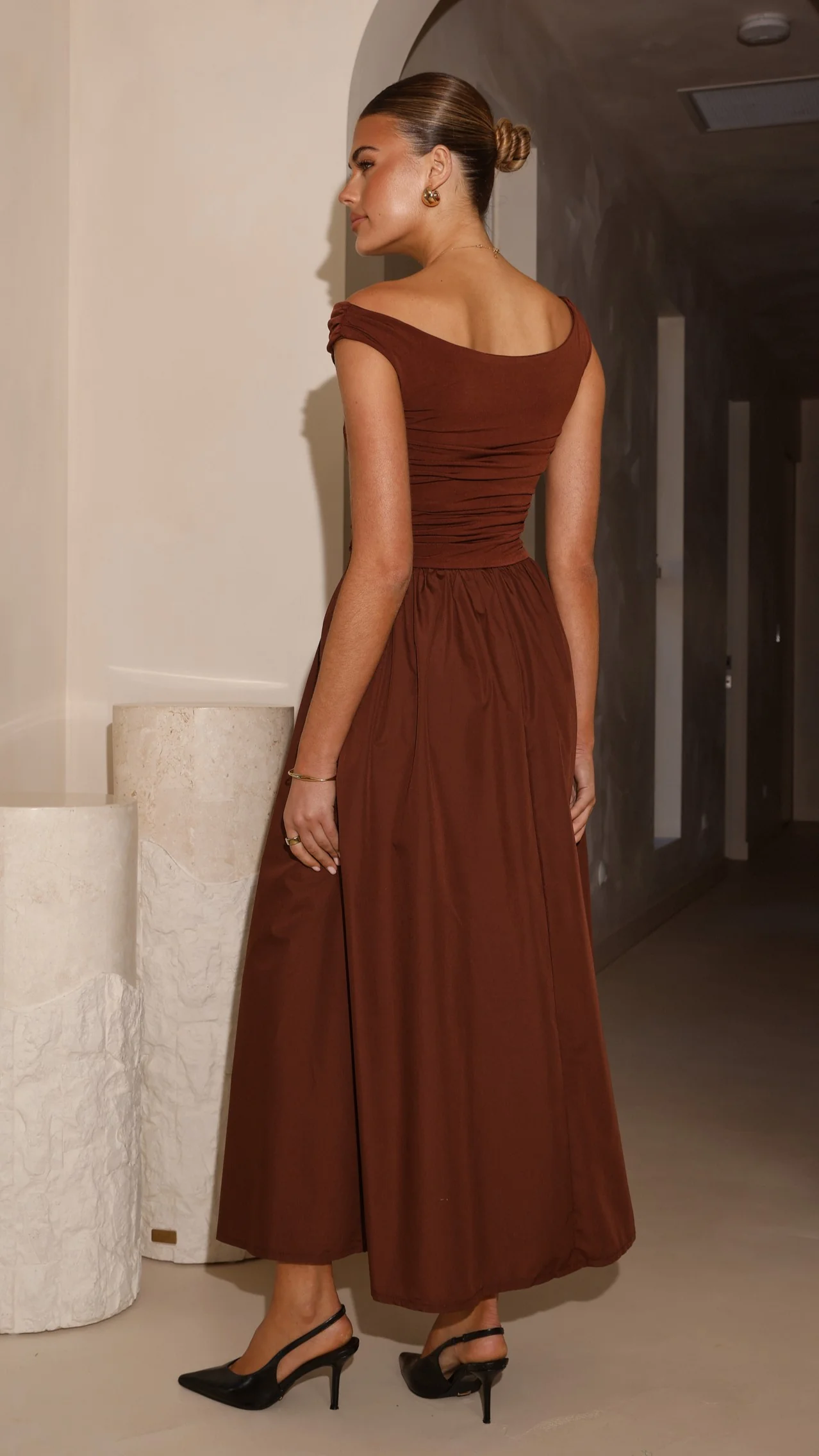 Immy Midi Dress - Brown - Image 4