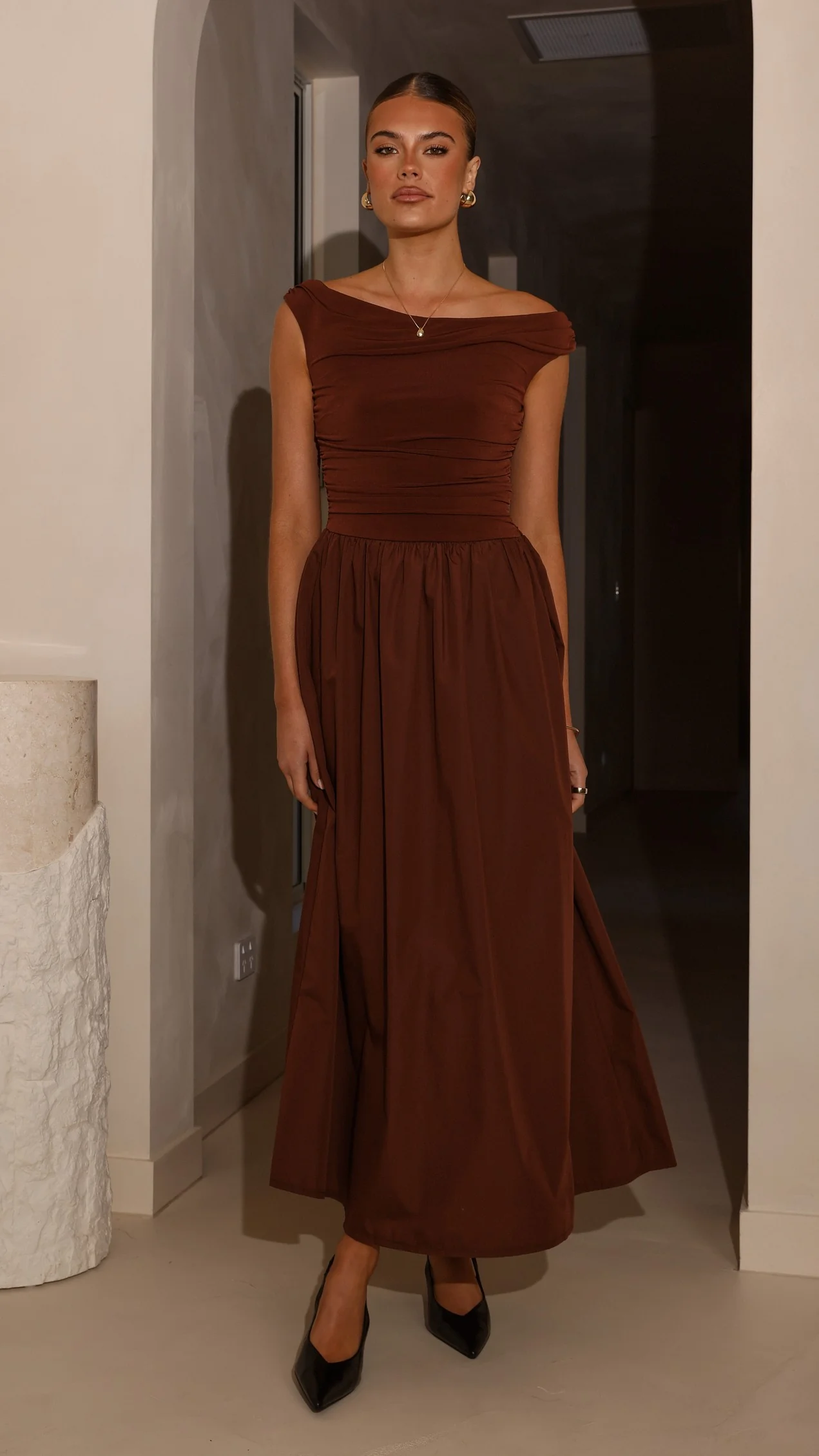 Immy Midi Dress - Brown - Image 6