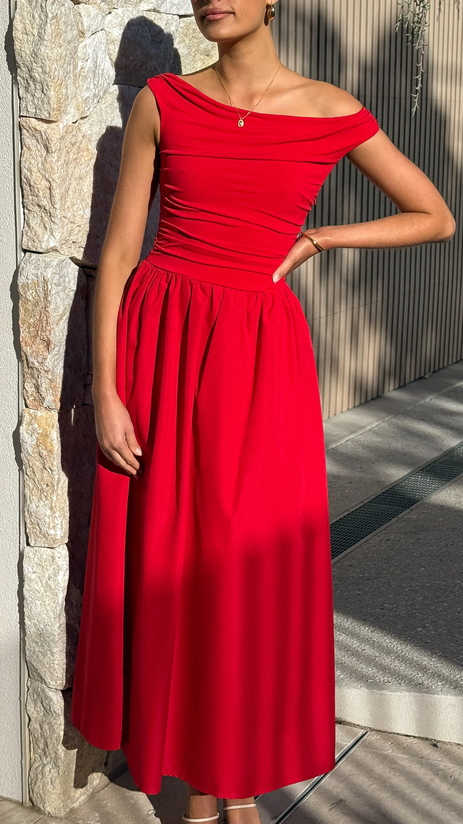 Immy Midi Dress - Red - Image 10