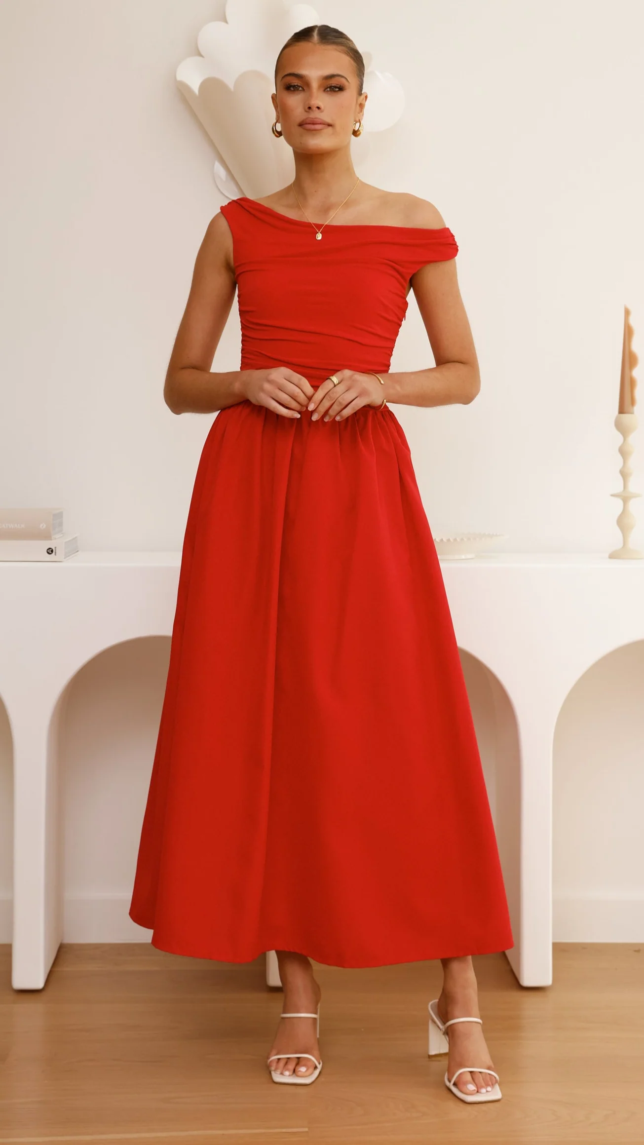 Immy Midi Dress - Red - Image 11