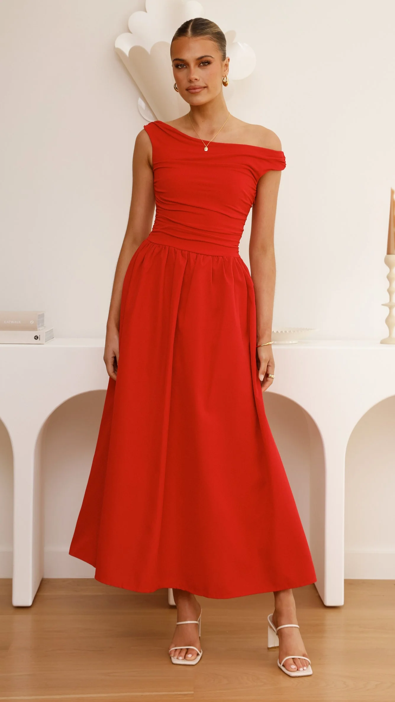 Immy Midi Dress - Red - Image 13