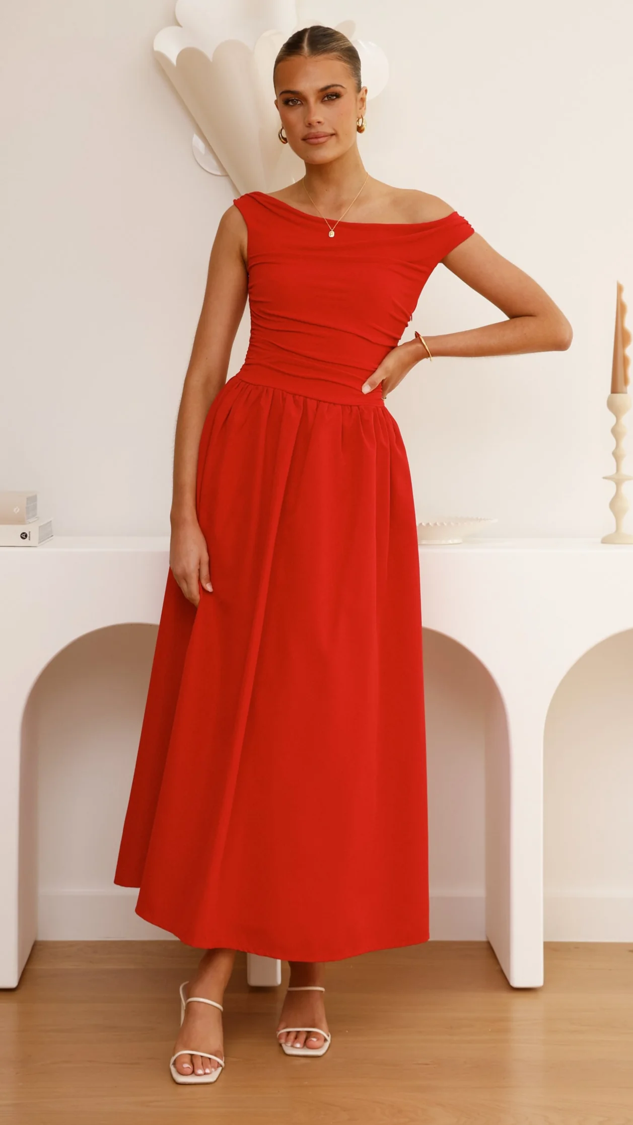 Immy Midi Dress - Red - Image 4