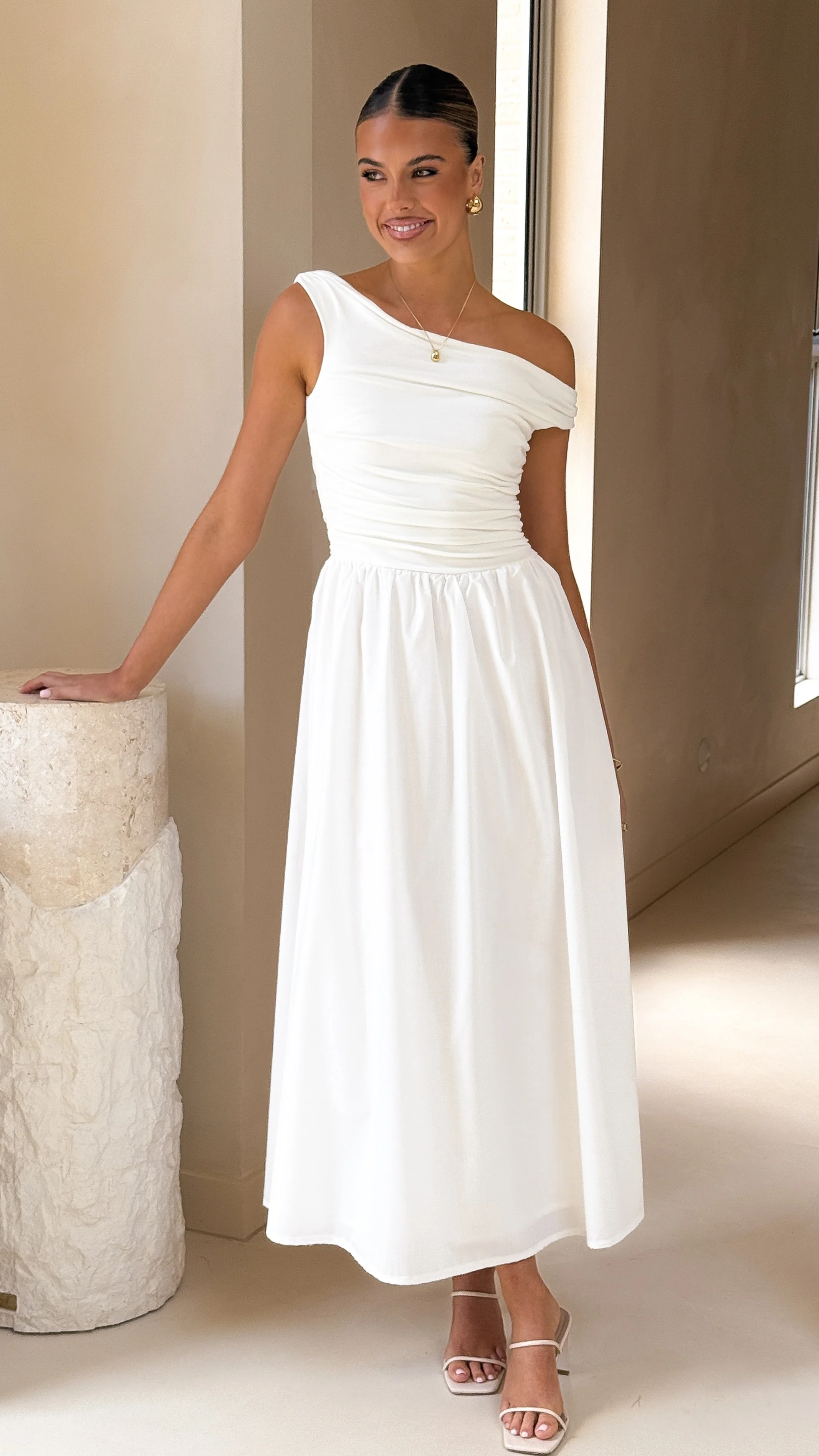 Immy Midi Dress - White - Image 13
