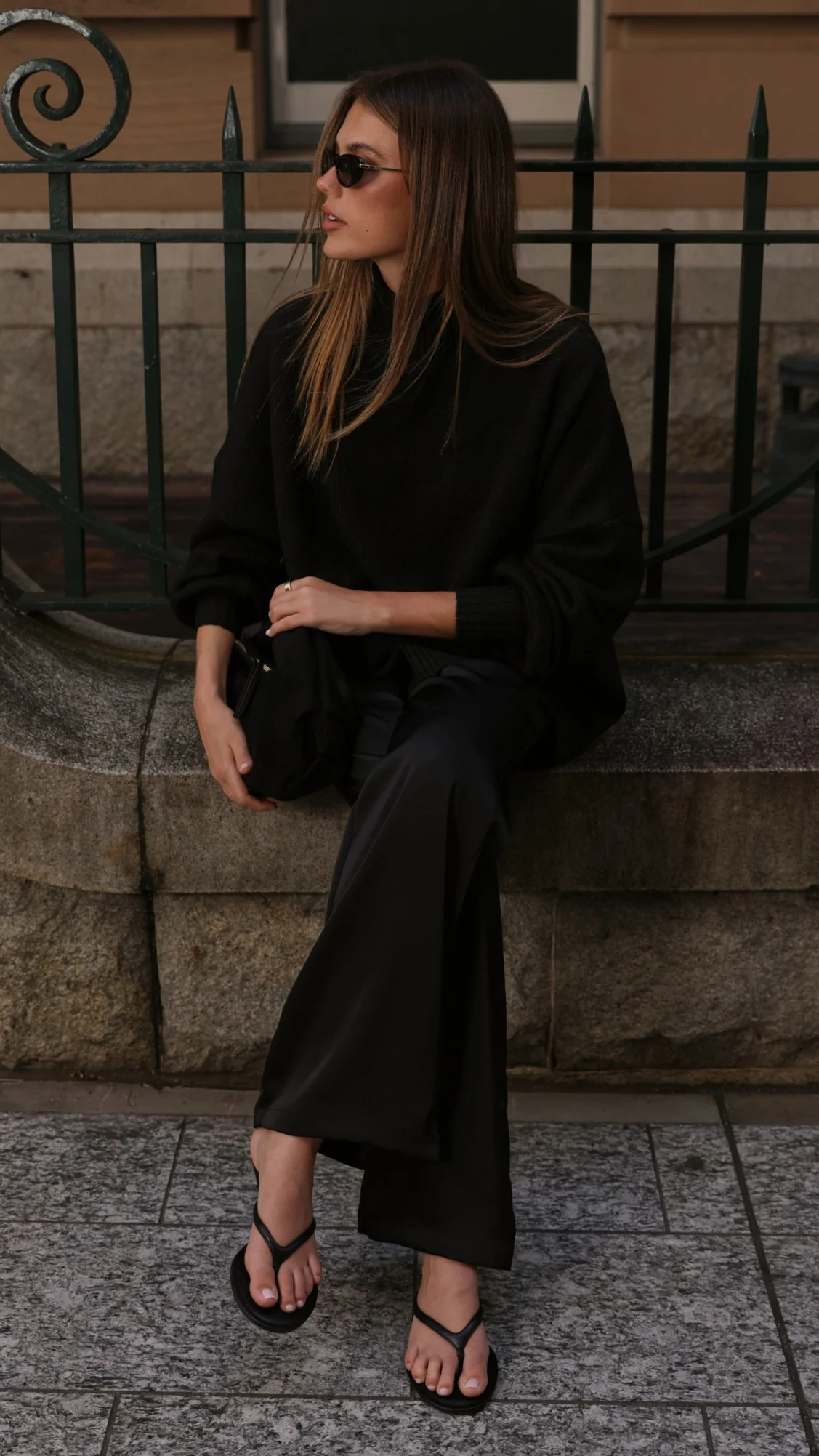 Imogen Button Pants - Black - Image 10