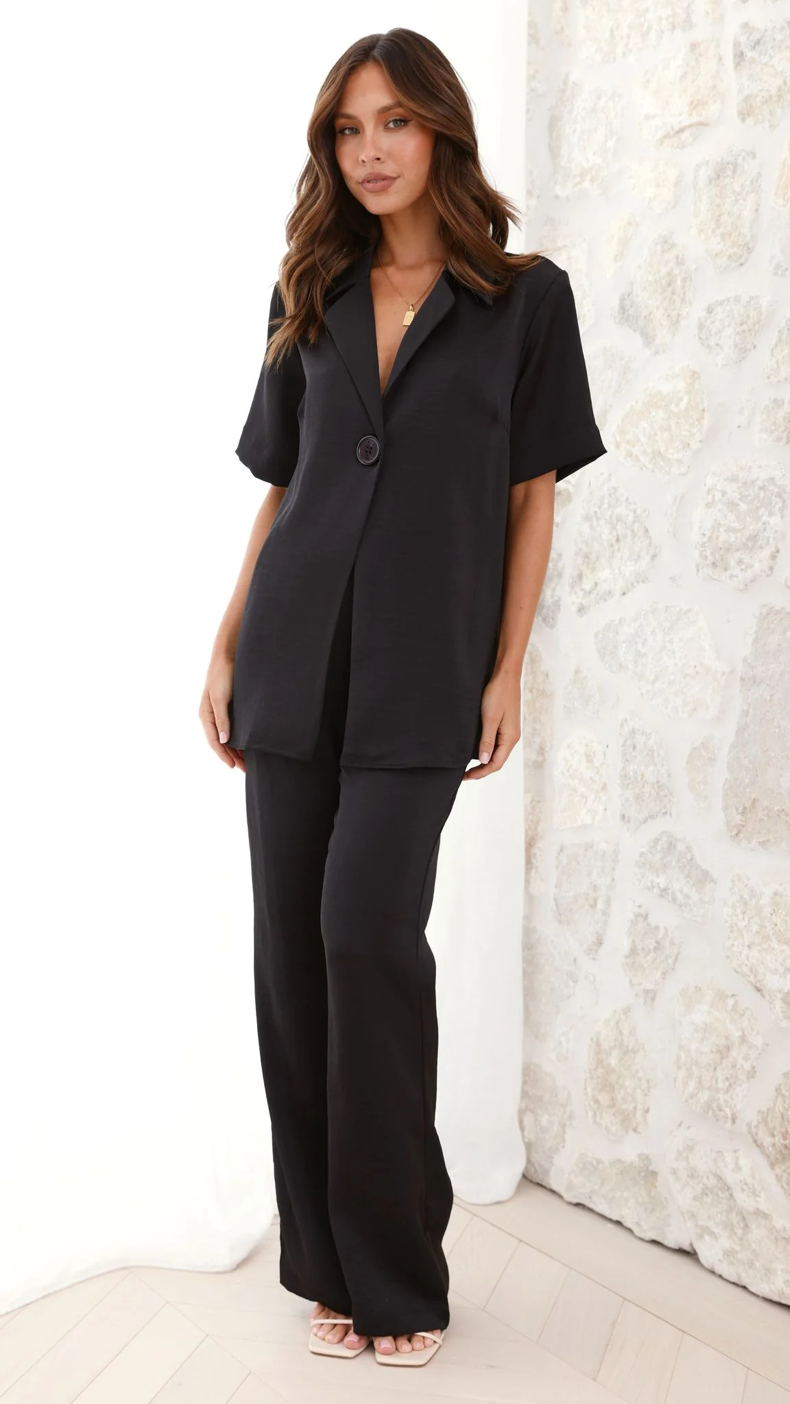 Imogen Button Pants - Black - Image 17